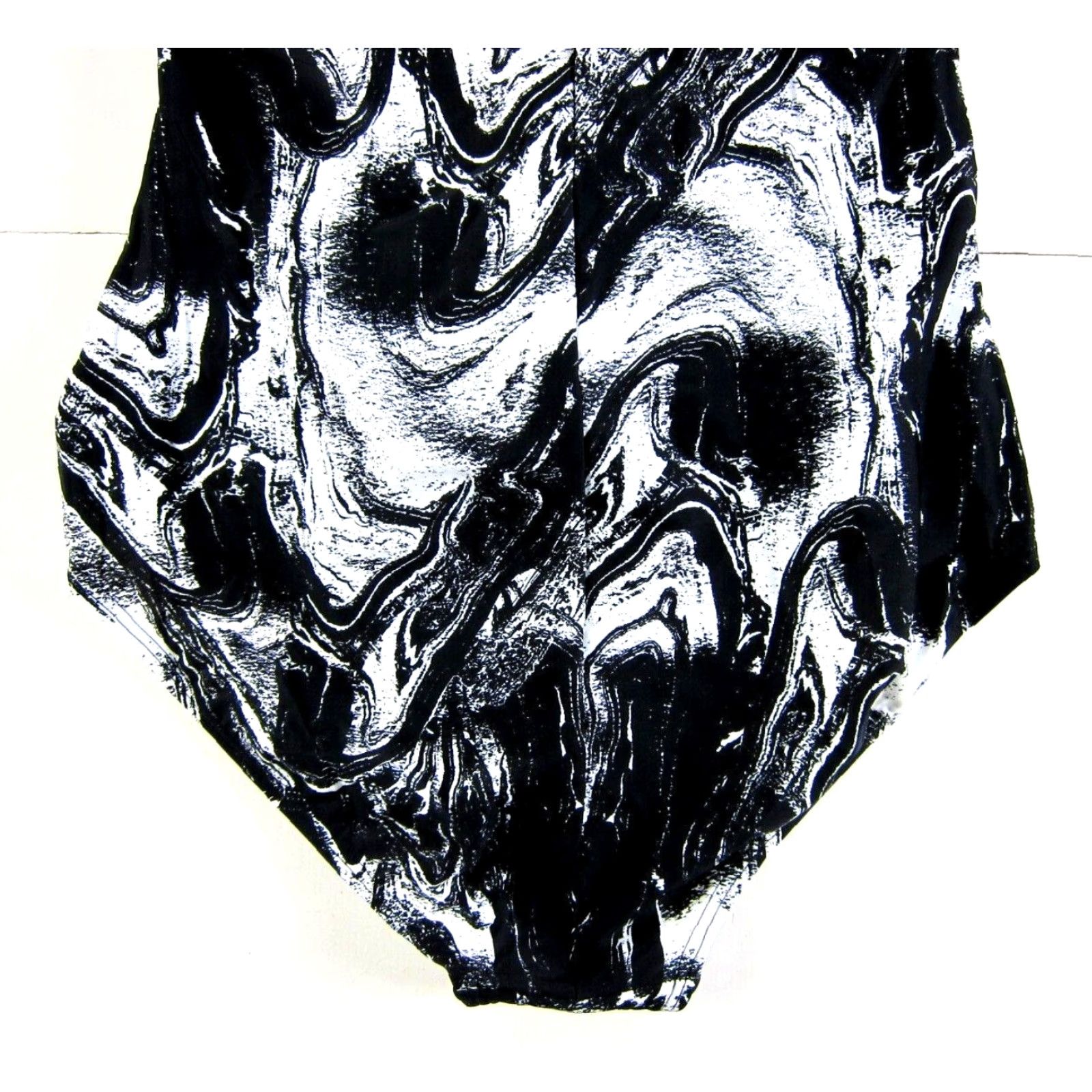 Vintage NWT SwimsuitsForAll Black White Swirl Ruched Slimming One Piece Swimsuit 18 Size ONE SIZE - 6 Thumbnail