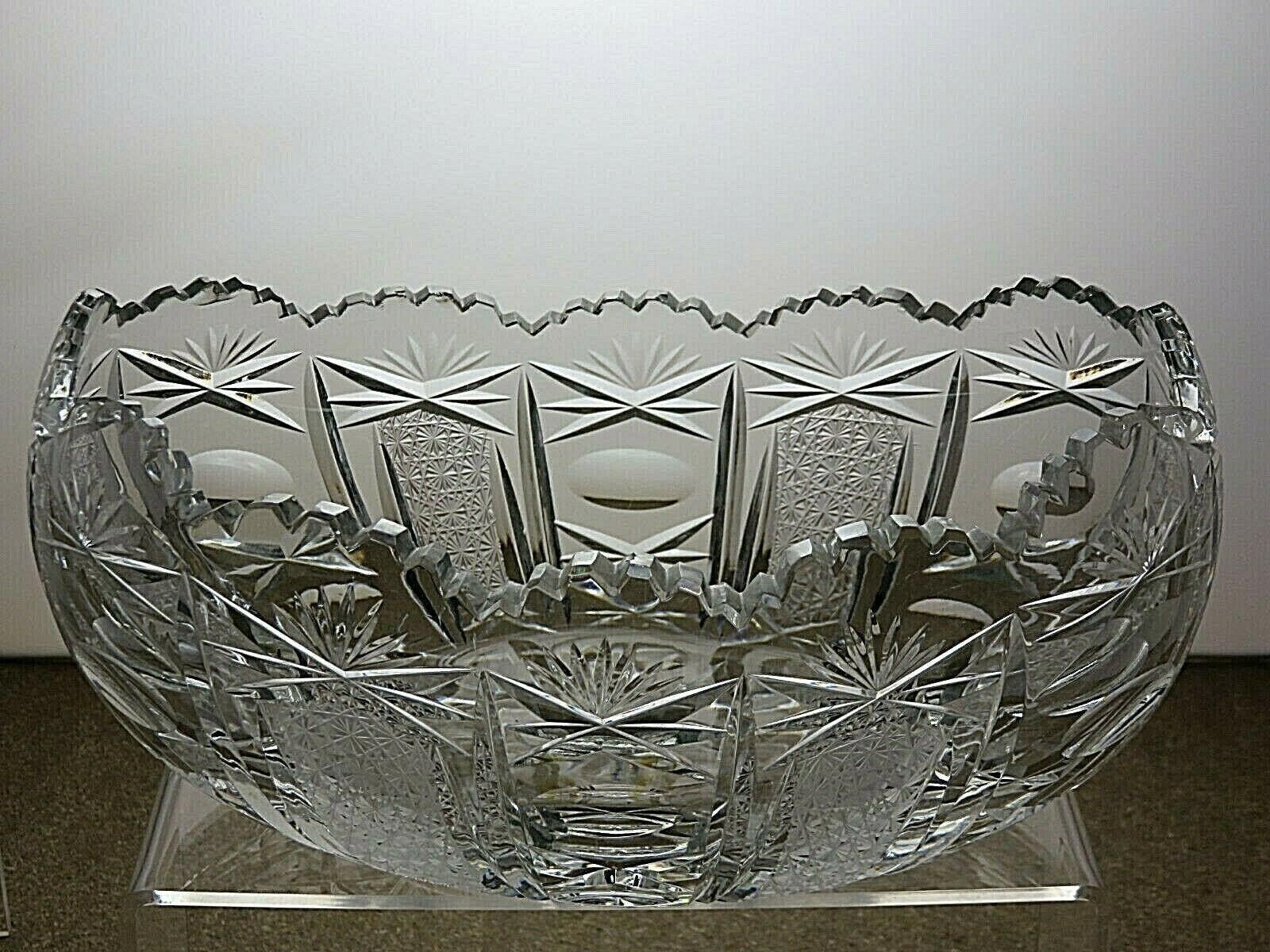 Other American Brillant Period Crystal Cut Boat Shape Bowl 5" Size ONE SIZE - 5 Thumbnail