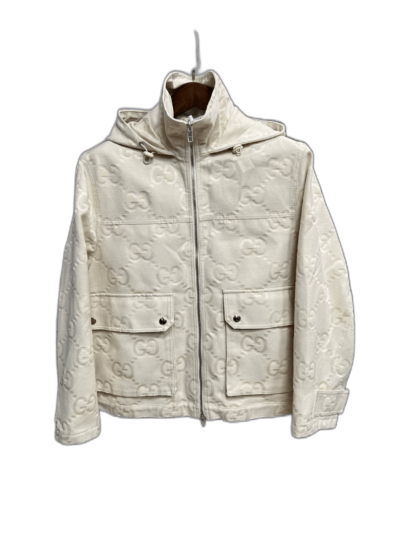 Gucci Gucci Beige Monogram Textured Jacket-yf Size US M / EU 48-50 / 2 - 1 Thumbnail