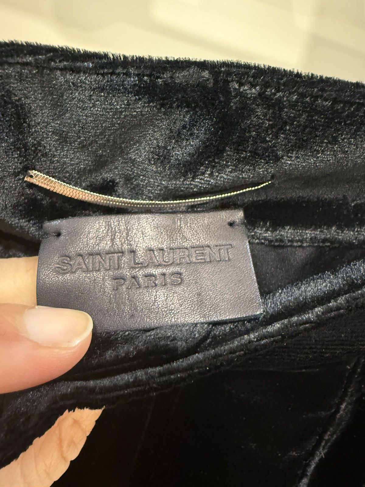 Saint Laurent Paris Black velvet high waist wide leg pants size28 Size US 28 / EU 44 - 3 Thumbnail
