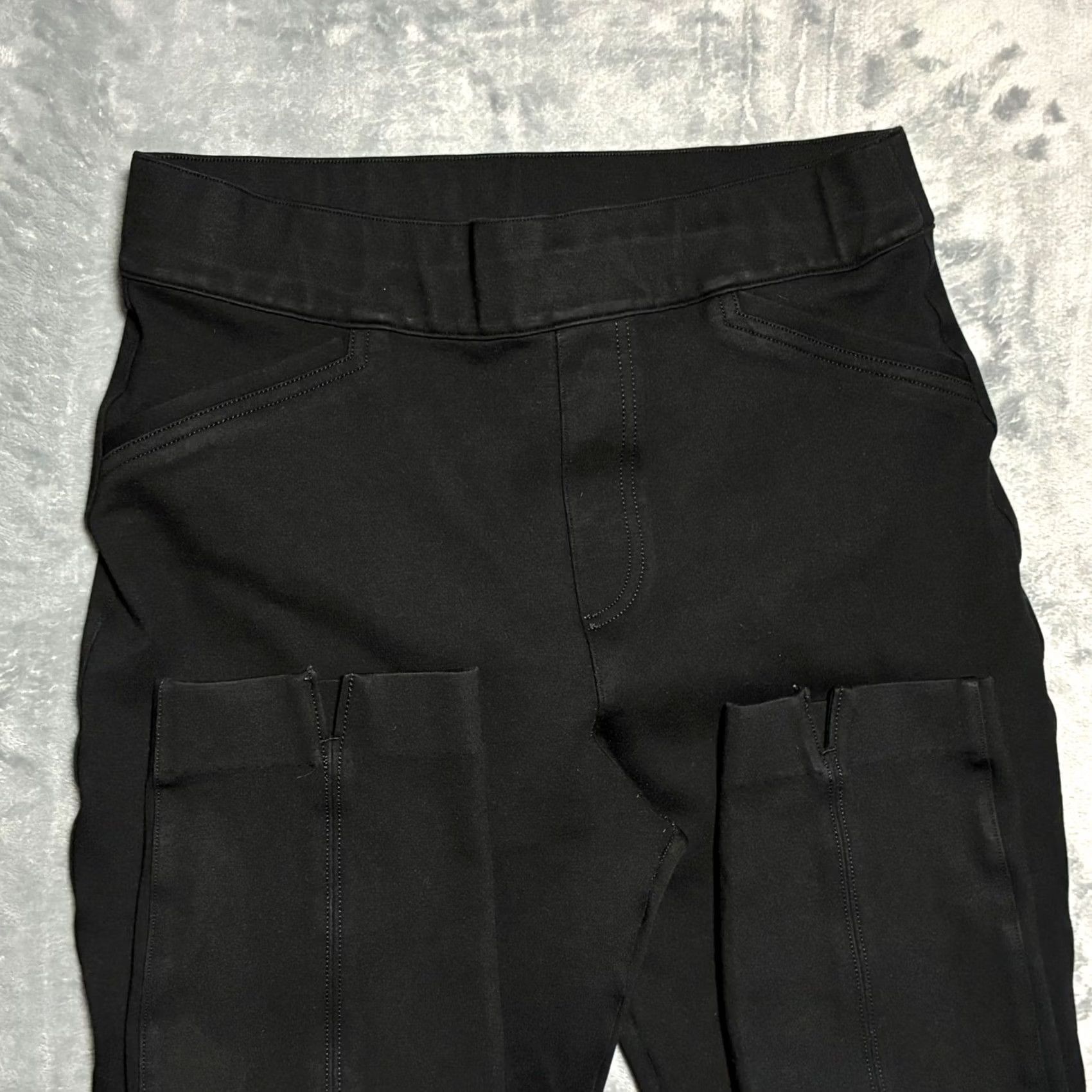 Spanx SPANX Black Ponte Knit Pull On Cropped Ankle Pants Women's M Slim Pull On Flat Front Size 32" / US 10 / IT 46 - 3 Thumbnail