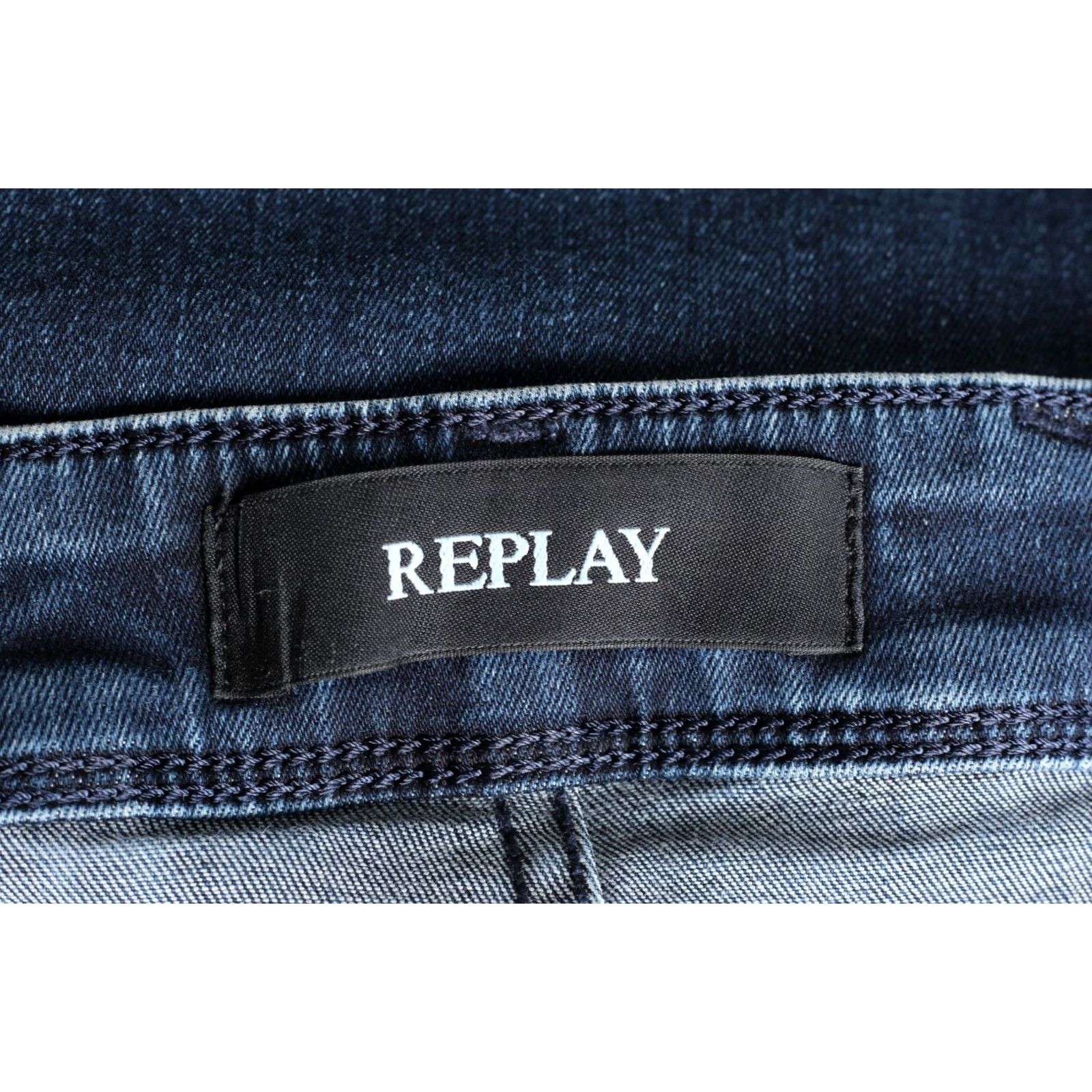 Replay REPLAY ANBASS Stretch Slim Fit Jeans Men W36 L32 Inseam 30" Blue 5-Pocket Denim Cotton Polyester Elastane Jeans Mens Slim 36/32 Size US 36 / EU 52 - 5 Thumbnail