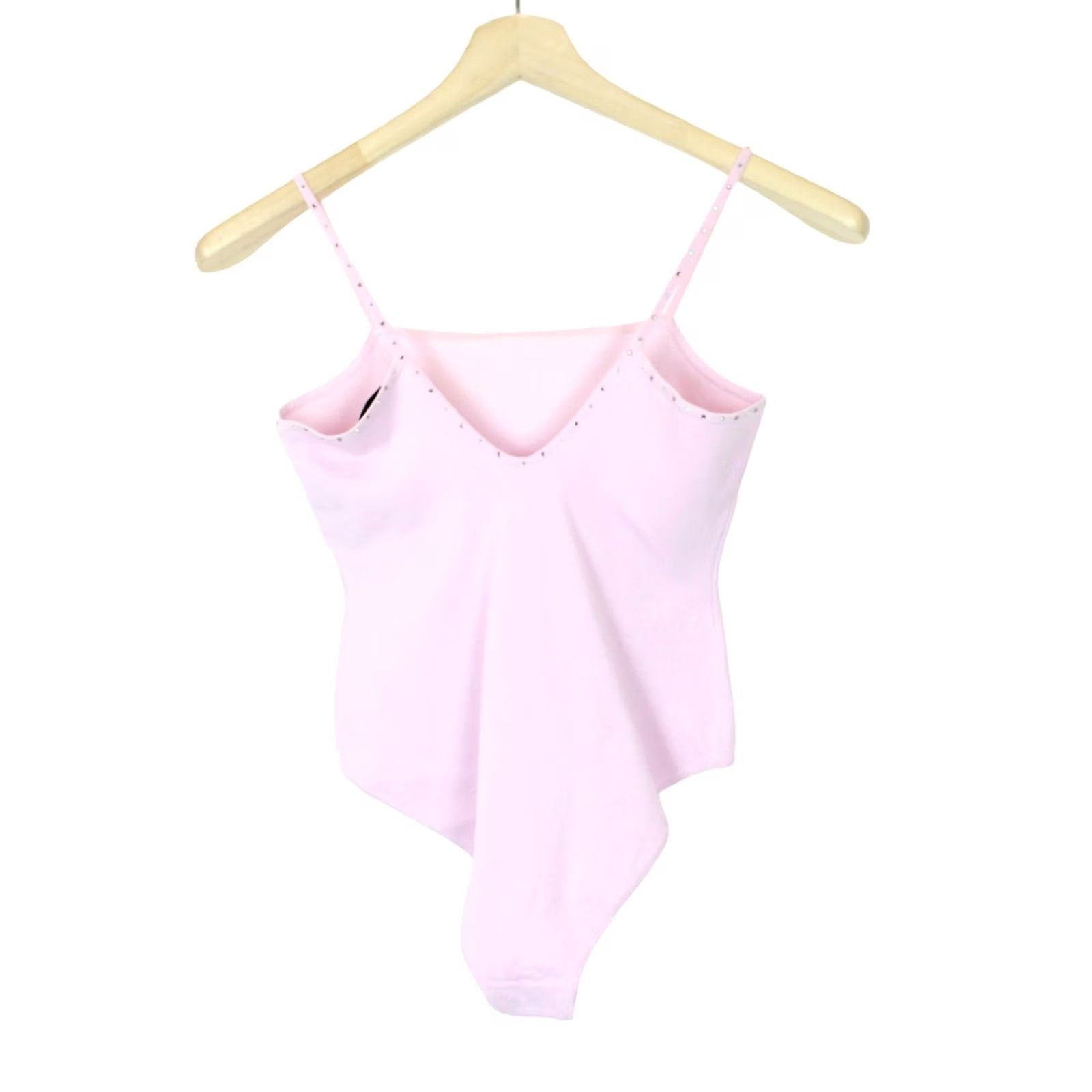 Sandro Sandro Anelia Blouse Women's MEDIUM Pink Bodysuit Rhinestones-Embellished Size M / US 6-8 / IT 42-44 - 4 Thumbnail