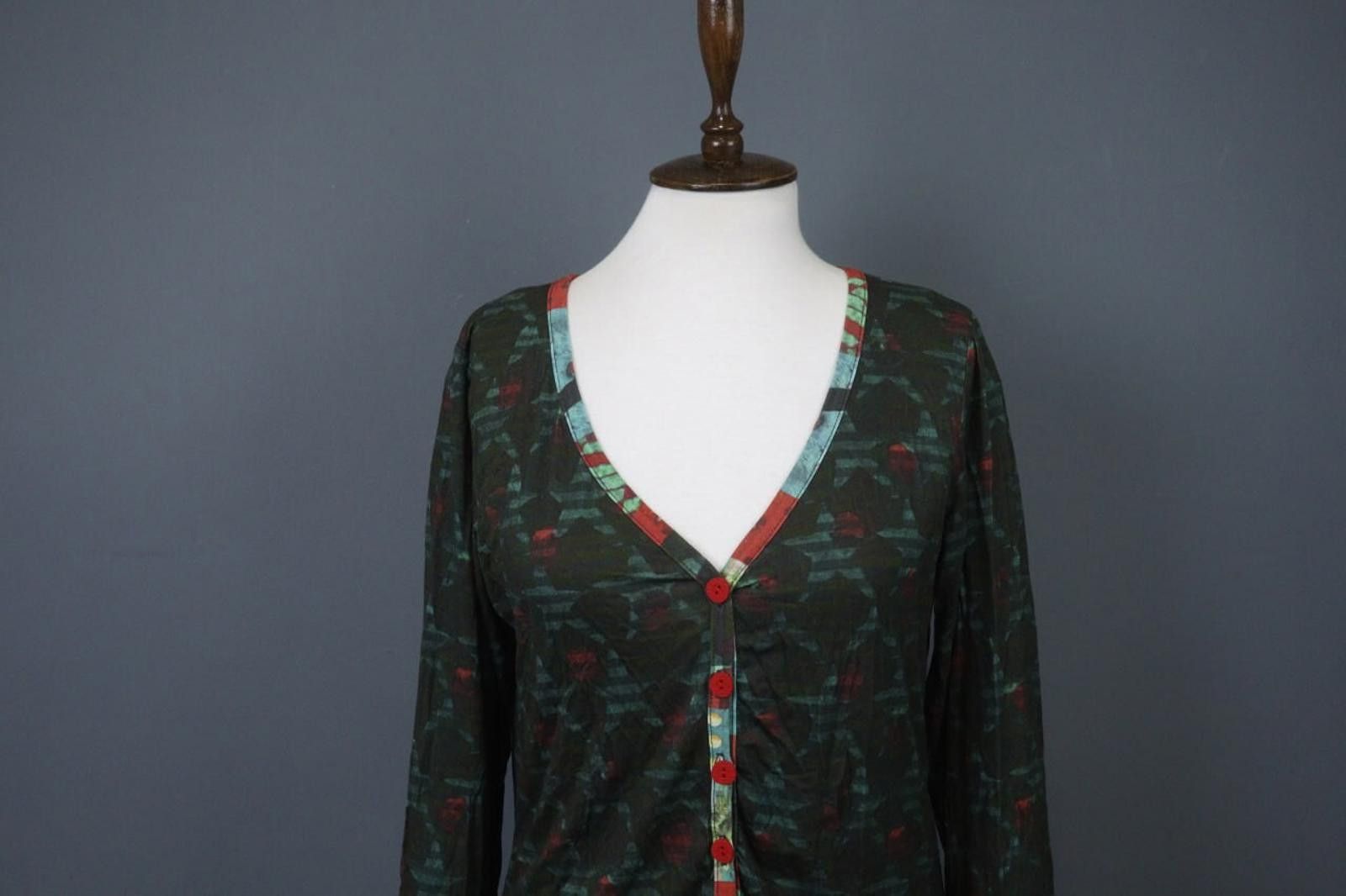 Designer Aventures des Toiles Multicolor Viscose Cardigan Size 44 Size M / US 6-8 / IT 42-44 - 2 Thumbnail