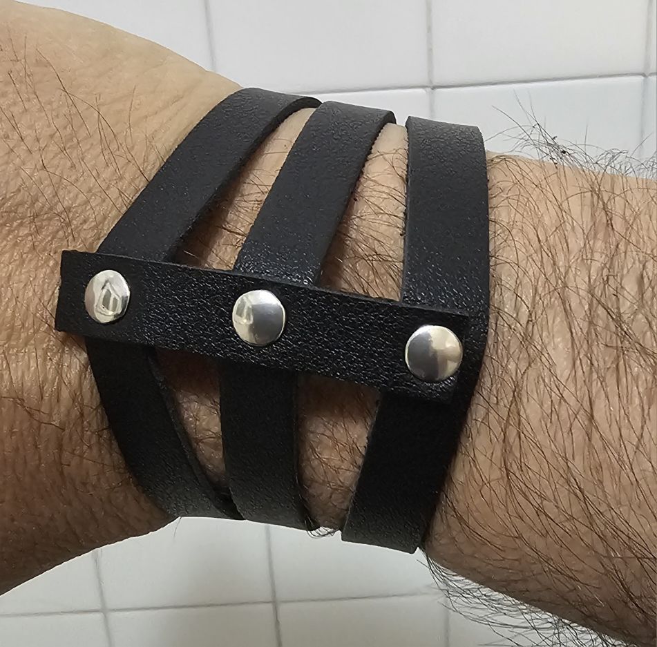 Jewelry Vintage Leather Cuff Goth Buckle Concealed Wristband Size ONE SIZE - 3 Thumbnail