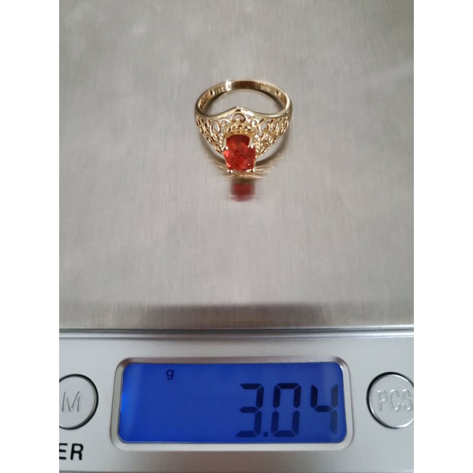 Other Vintage Style Orange Stone Filigree 14K Gold Ring – 3.04g Size ONE SIZE - 6 Thumbnail