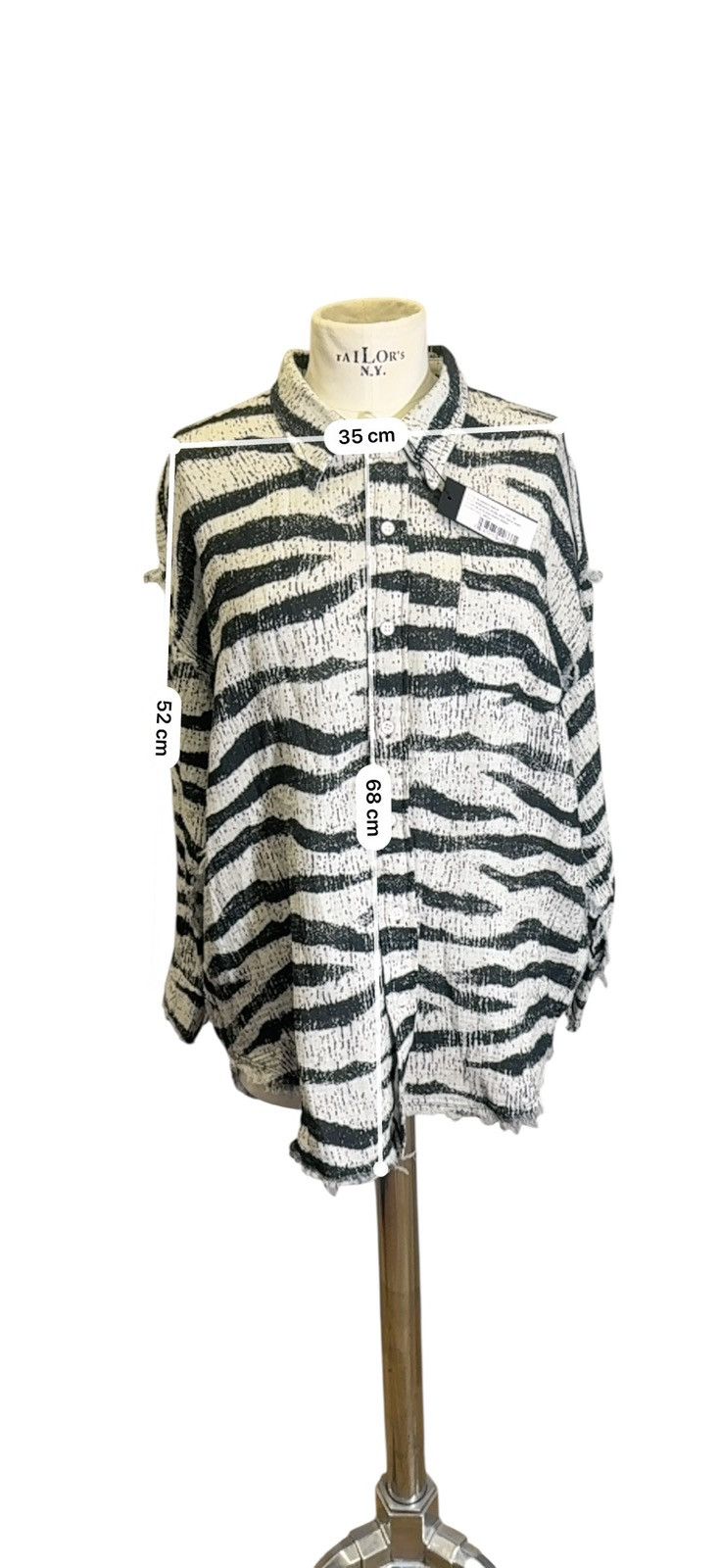 R13 SHREDDED SEAM DROP NECK SHIRT