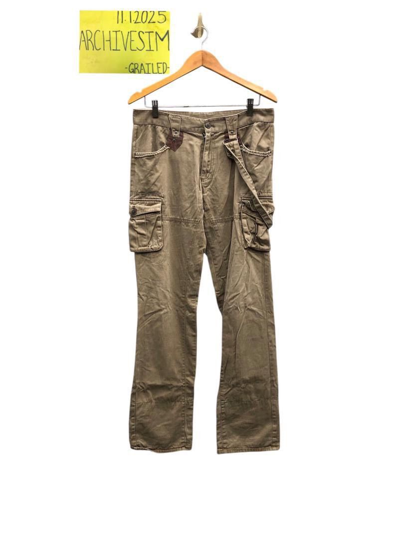 PPFM PPFM Anarchy Denim Eastern Rock Cargo Pants With Bondage Size US 32 / EU 48 - 2 Thumbnail