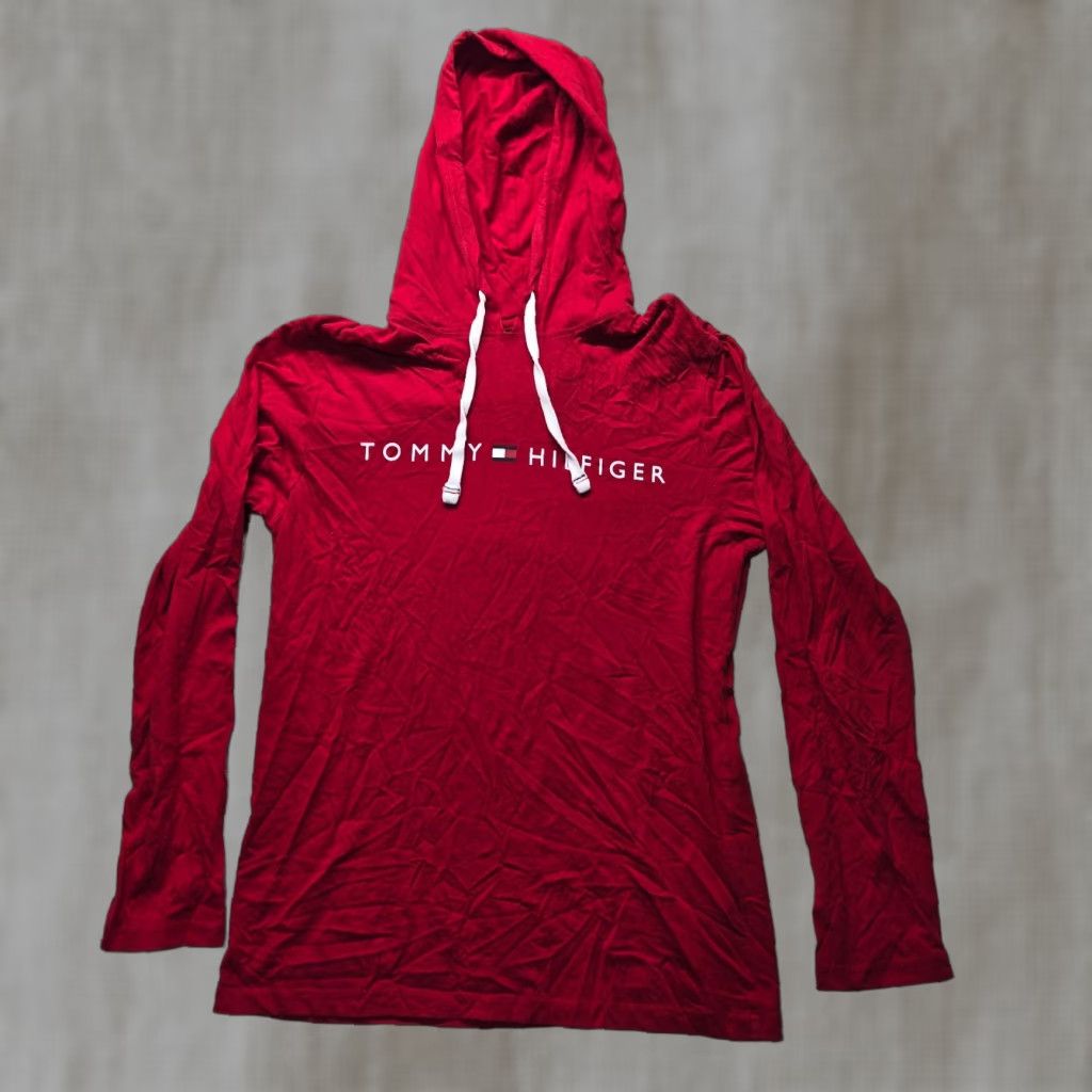 Tommy Hilfiger Tommy Hilfiger Hoodie Red Lightweight Logo 90s Women's M Size M / US 6-8 / IT 42-44 - 1 Thumbnail