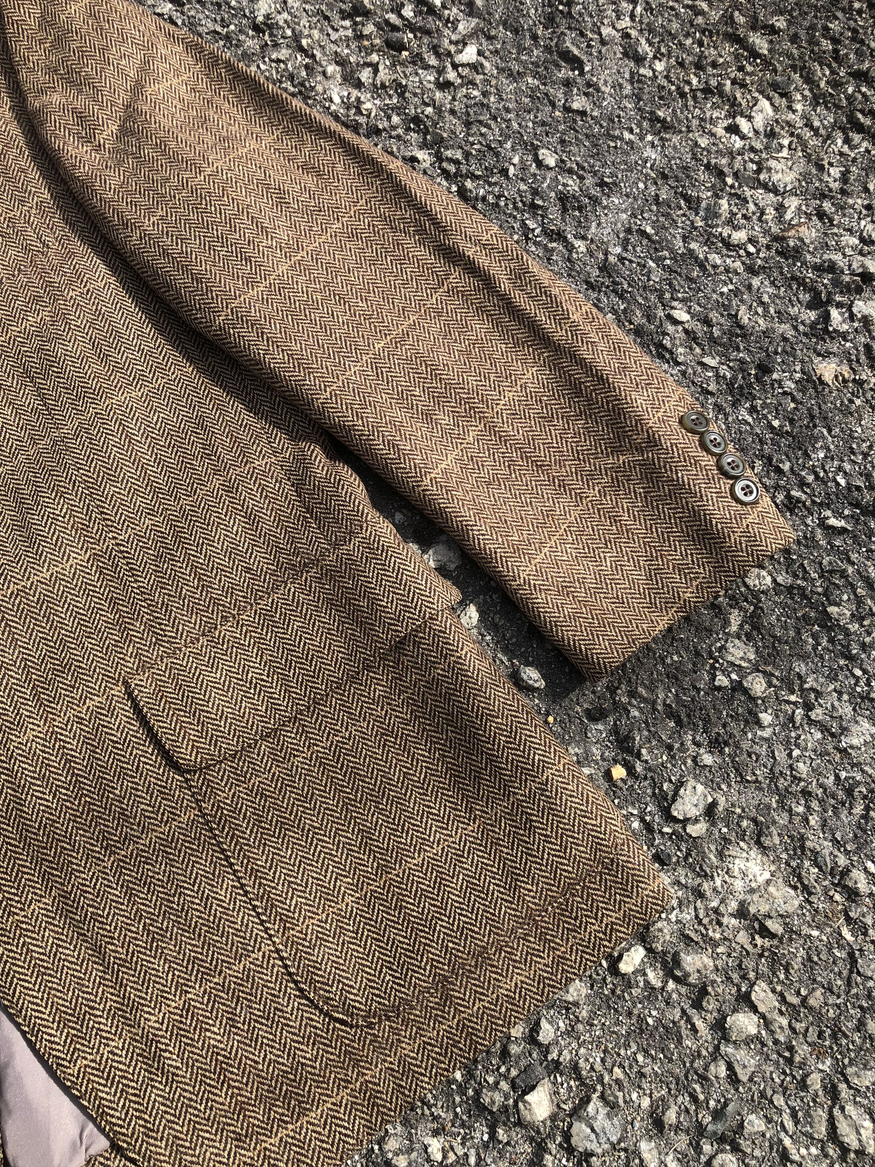 Polo Ralph Lauren Vintage 90s Ralph Lauren Tailored Jacket Herringbone Size 42L - 6 Thumbnail