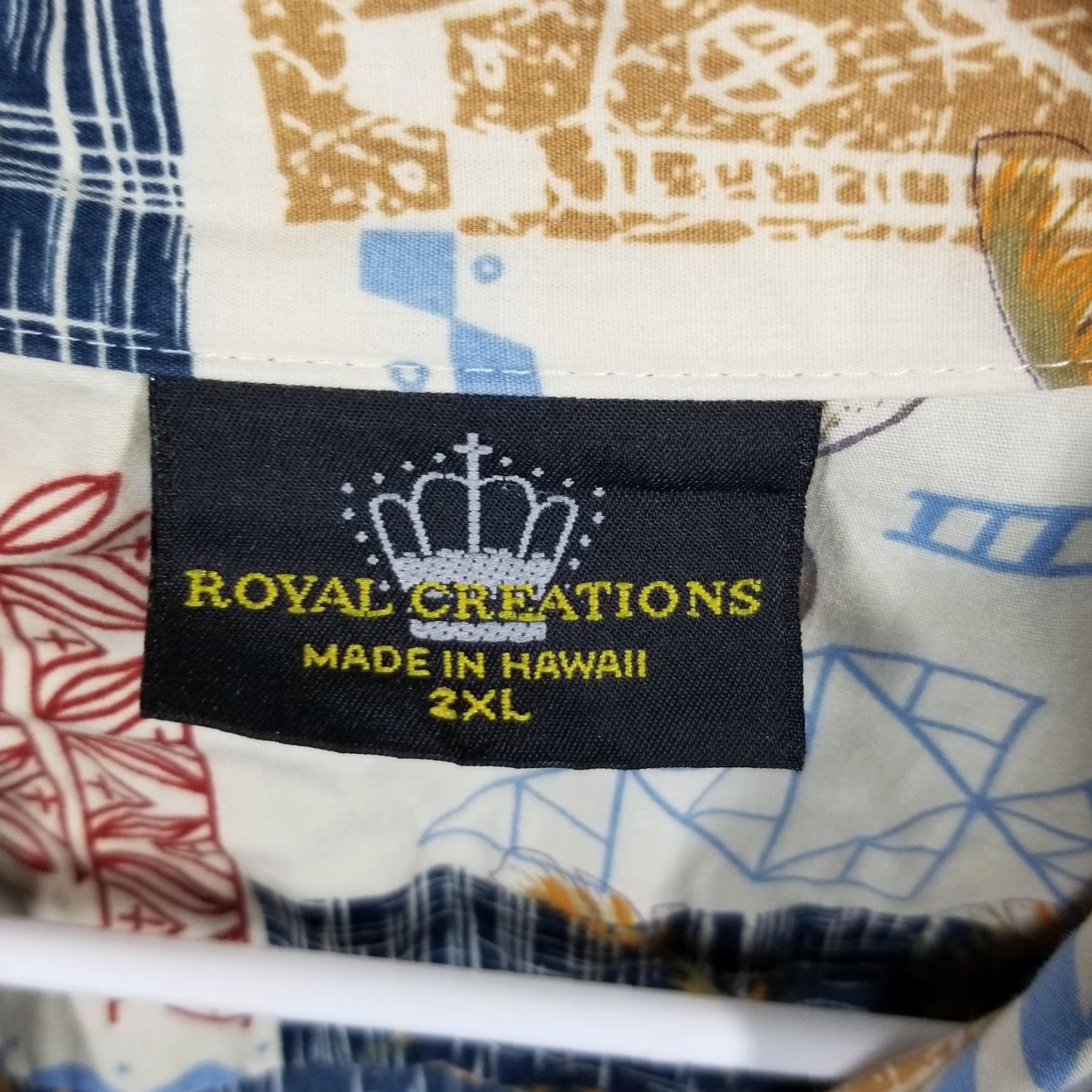 Vintage VINTAGE Royal Creations Shirt Mens 2XL Hawaiian Cotton Graphic Print Short Sleeve Button-Up Casual Travel Men's Size US XXL / EU 58 / 5 - 2 Thumbnail