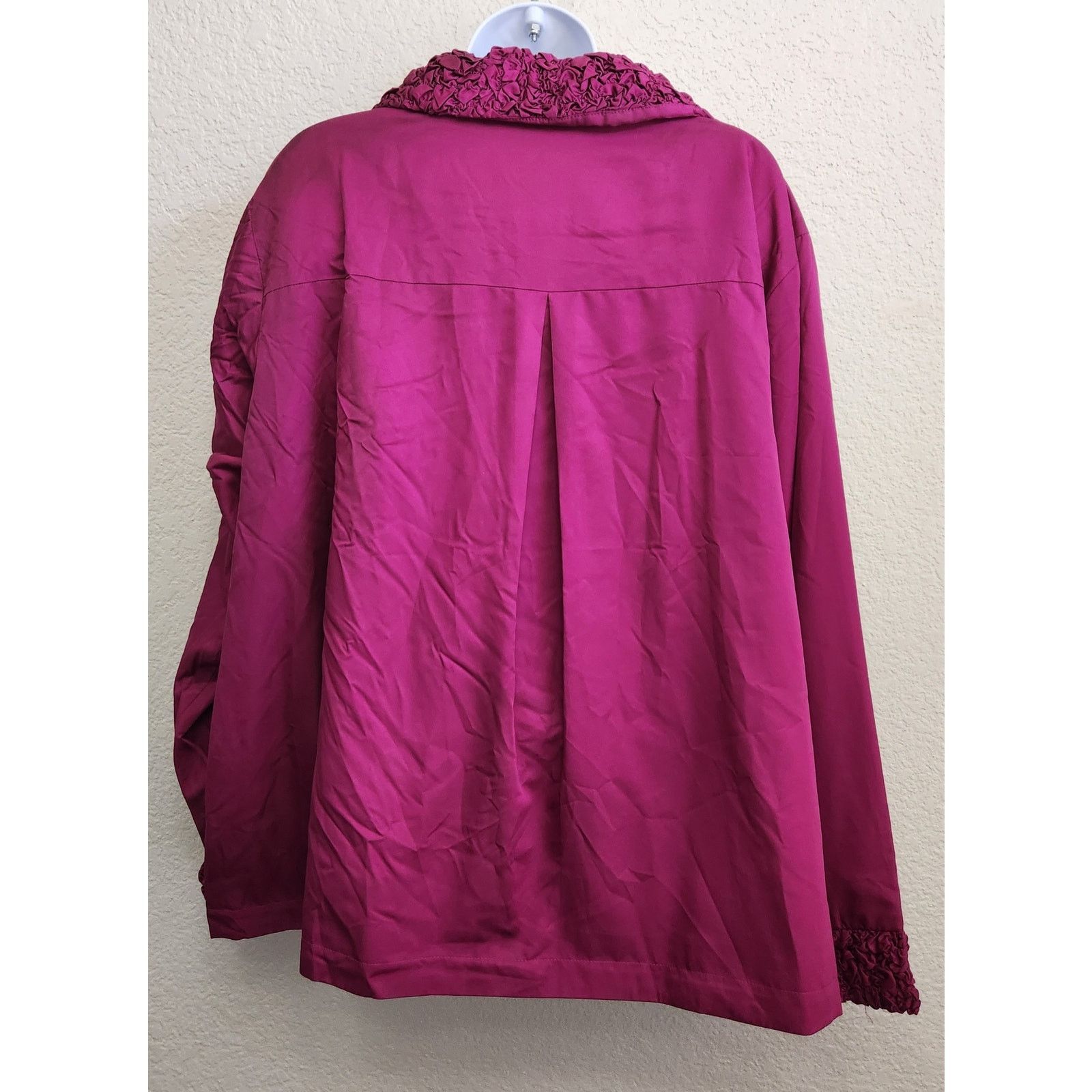Other Susan Graver Fuchsia Puckered Collar Full Zip Jacket 3X Size 3XL / US 20-22 - 5 Thumbnail