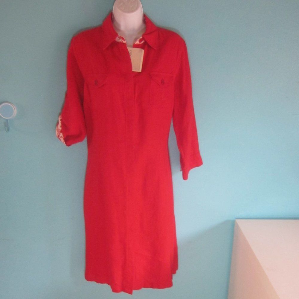 Other D. Sport Red Linen Dress Size 10 US Size M / US 6-8 / IT 42-44 - 8 Thumbnail