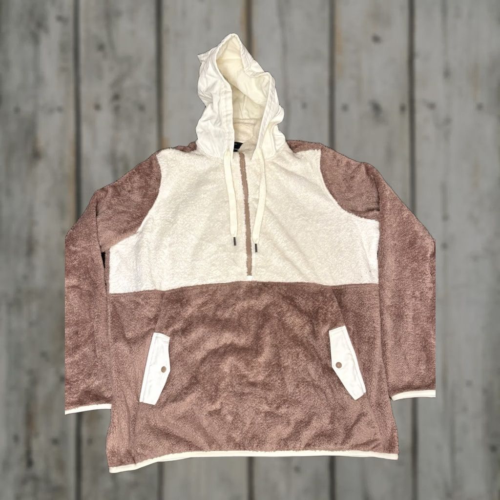 Marmot Marmot Fleece 1/2 Zip Hooded Jacket White Cream/Brown Womens XL Jacket Hooded Fleece Womens XL Marmot White Cream/Brown Size XL / US 12-14 / IT 48-50 - 1 Thumbnail