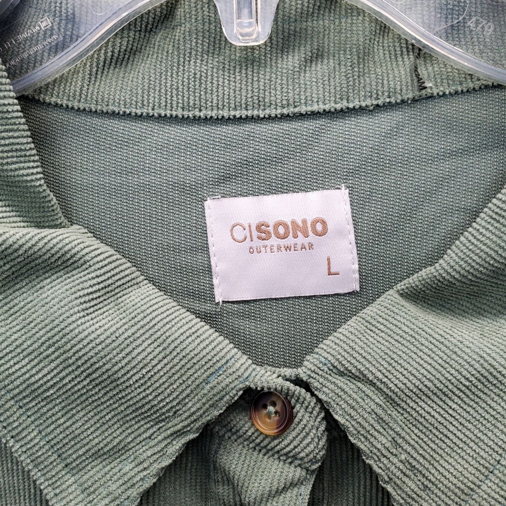 Vintage Cisono Outerwear Shirt Womens L Green Collared Button-Down Stretch Pocketed Casual Shirt Size L / US 10 / IT 46 - 4 Thumbnail