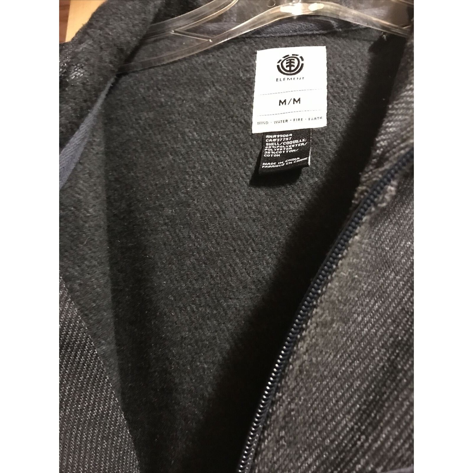 Element Element Men’s M Dark Gray Zip Hooded Cotton polyester jacket Size US M / EU 48-50 / 2 - 5 Thumbnail