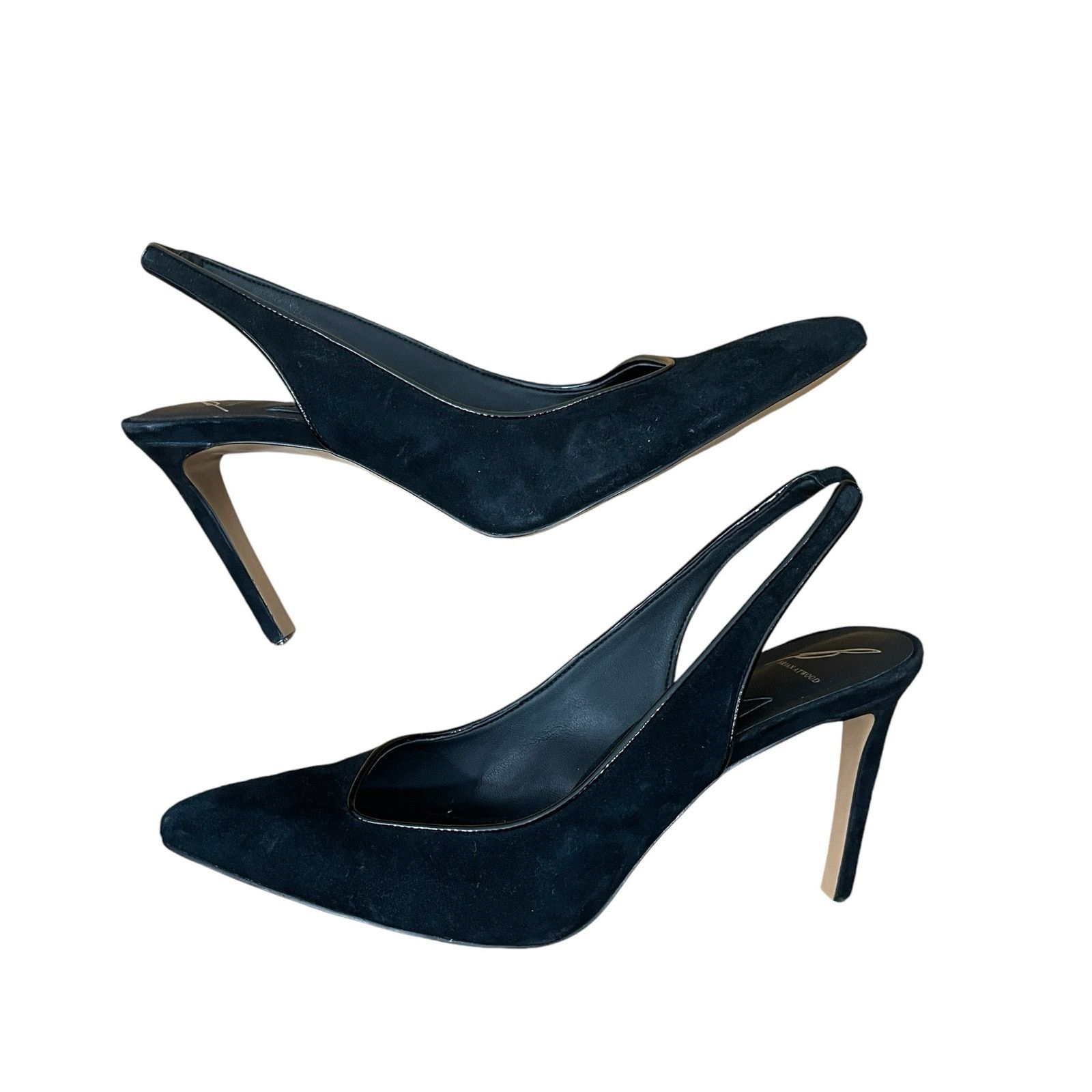 Brian Atwood Brian Atwood Maya Black Suede Slingback Heel Size 8.5 Size US 8.5 / IT 38.5 - 8 Thumbnail