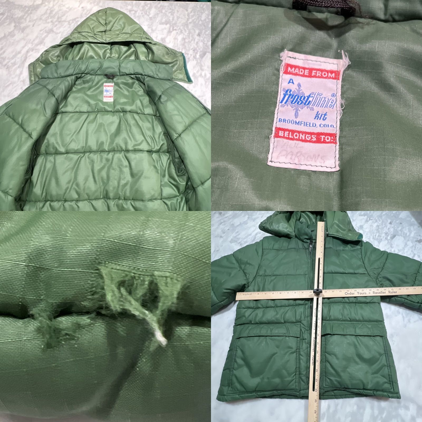 Vintage VINTAGE Frostline Kit Puffer Down Jacket Men S Green Hooded Nylon Zip Short 90s Outdoor Winter Size US S / EU 44-46 / 1 - 8 Thumbnail