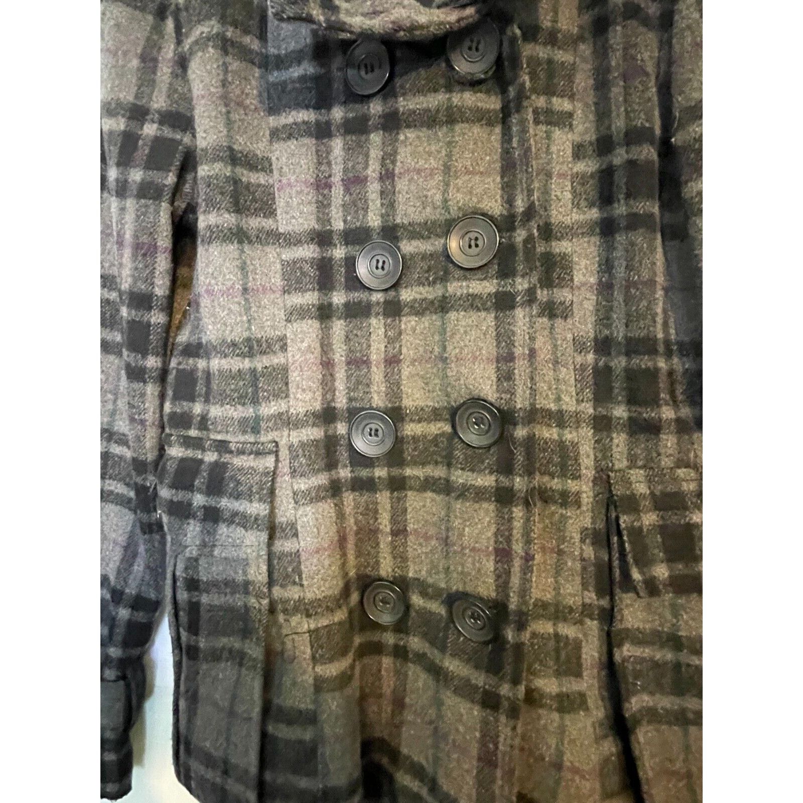 Other Paris Blues Women's Doublebreasted Plaid Pea Coat Size Small Size S / US 4 / IT 40 - 3 Thumbnail