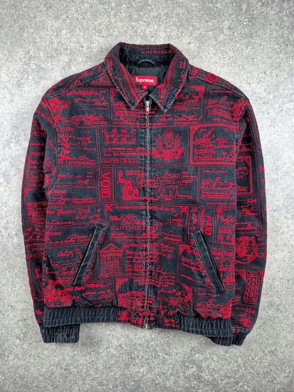 Supreme Supreme Black Red Checks Embroidered Denim Bomber Jackets M Size US M / EU 48-50 / 2 - 1 Thumbnail