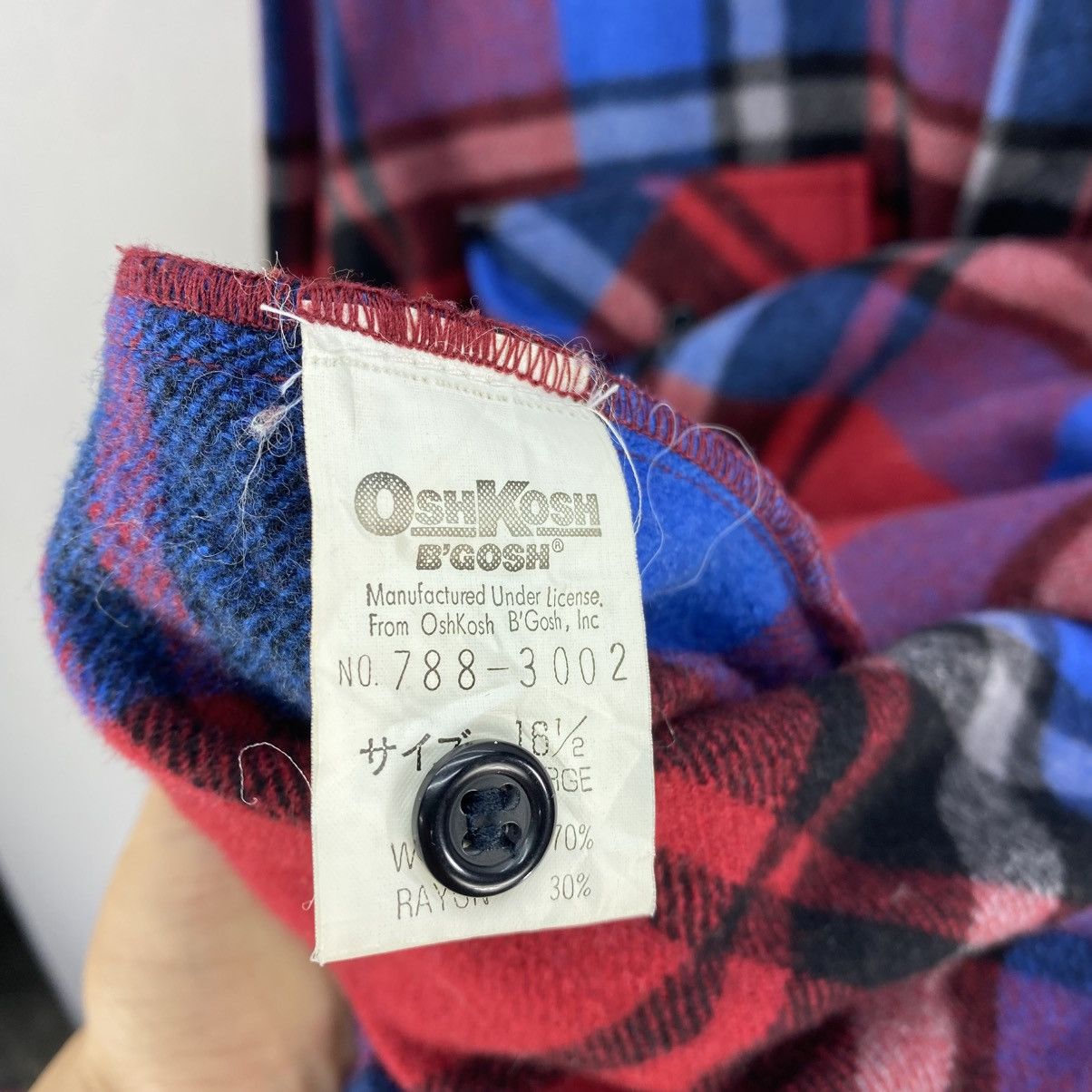 Flannel Vintage Oshkosh Chekered Button Up Wool Jacket Size US L / EU 52-54 / 3 - 12 Thumbnail
