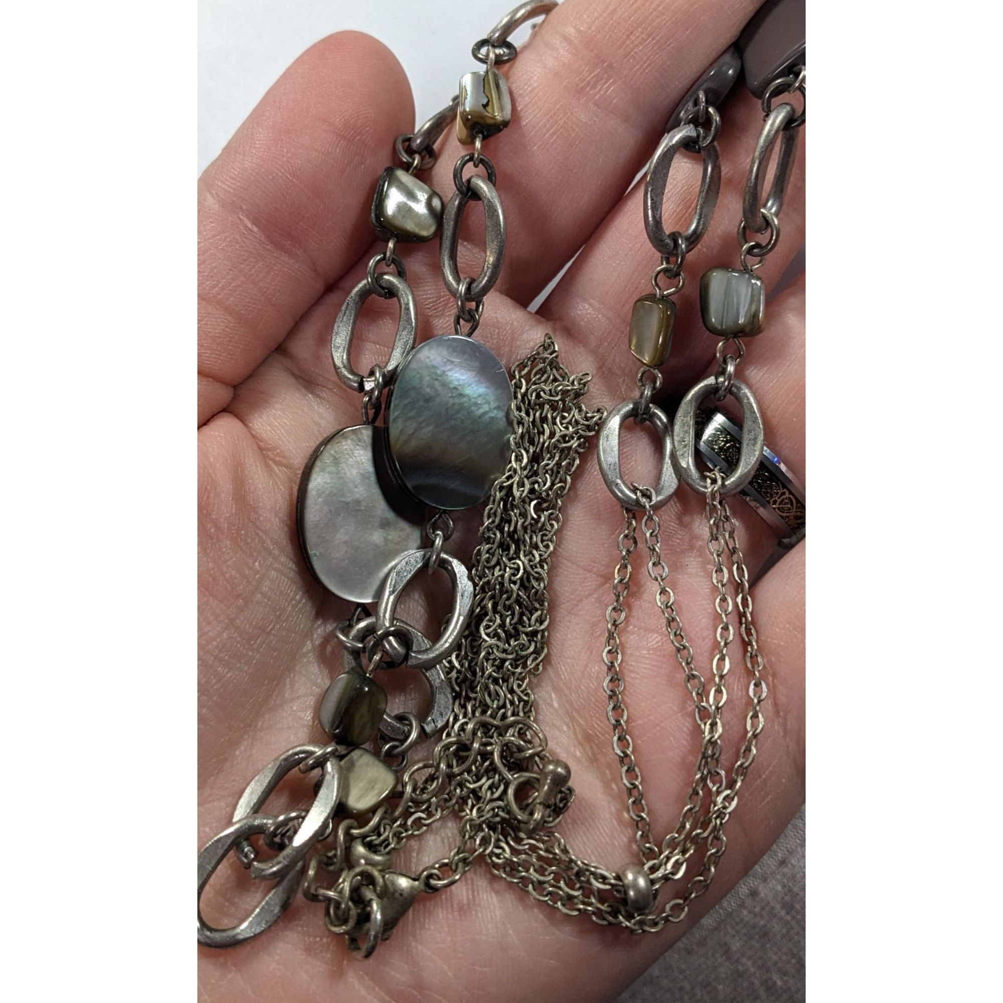 Other Boho Chic Shell And Pearl Accented Long Chain Link Necklace Size ONE SIZE - 7 Thumbnail