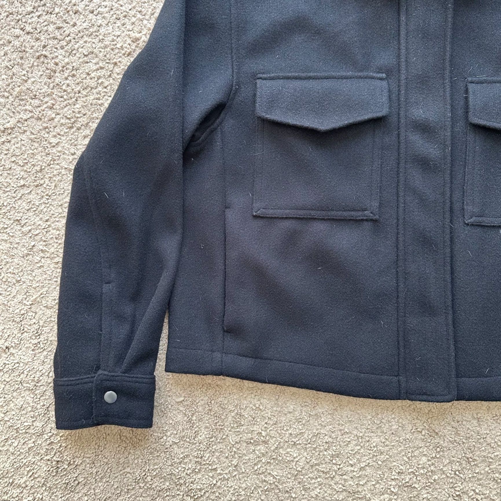 Old Navy Old Navy Jacket Womens Large Full Zip Point Collar Cropped Black Polyester Size L / US 10 / IT 46 - 6 Thumbnail