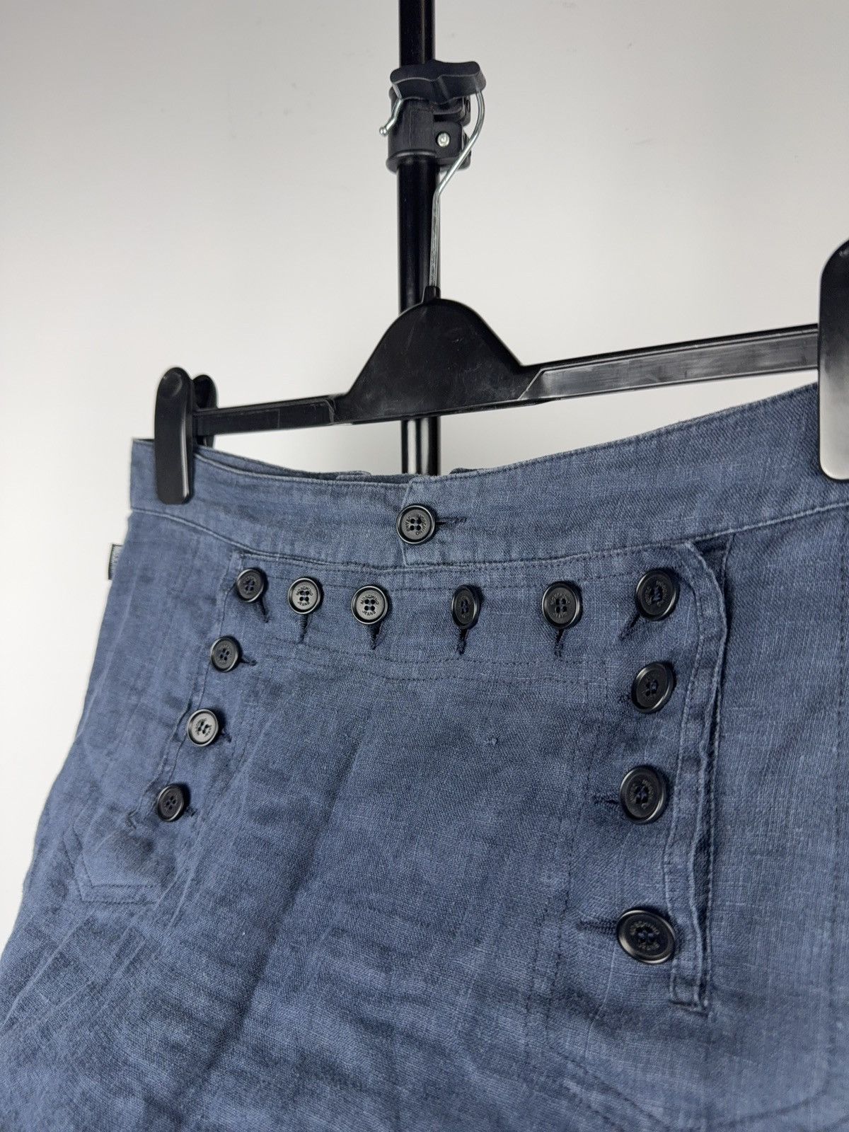 Moschino Luxury Moschino Jeans Faded Blue Button Detail Mini Skirt Size 29" - 5 Thumbnail
