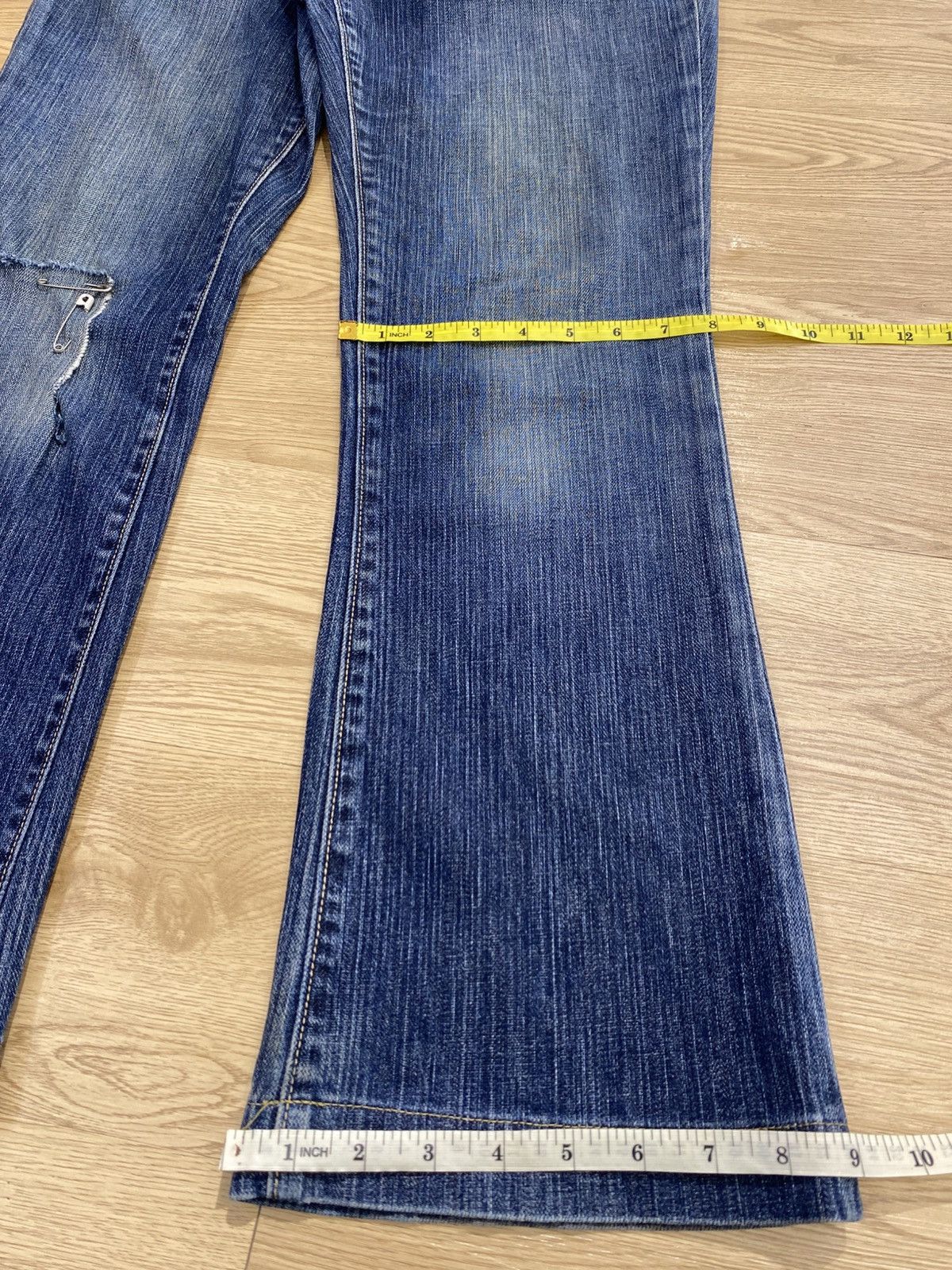 Gap GAP Blue Wash Style Ribbed Flare Jeans Size US 30 / EU 46 - 12 Thumbnail