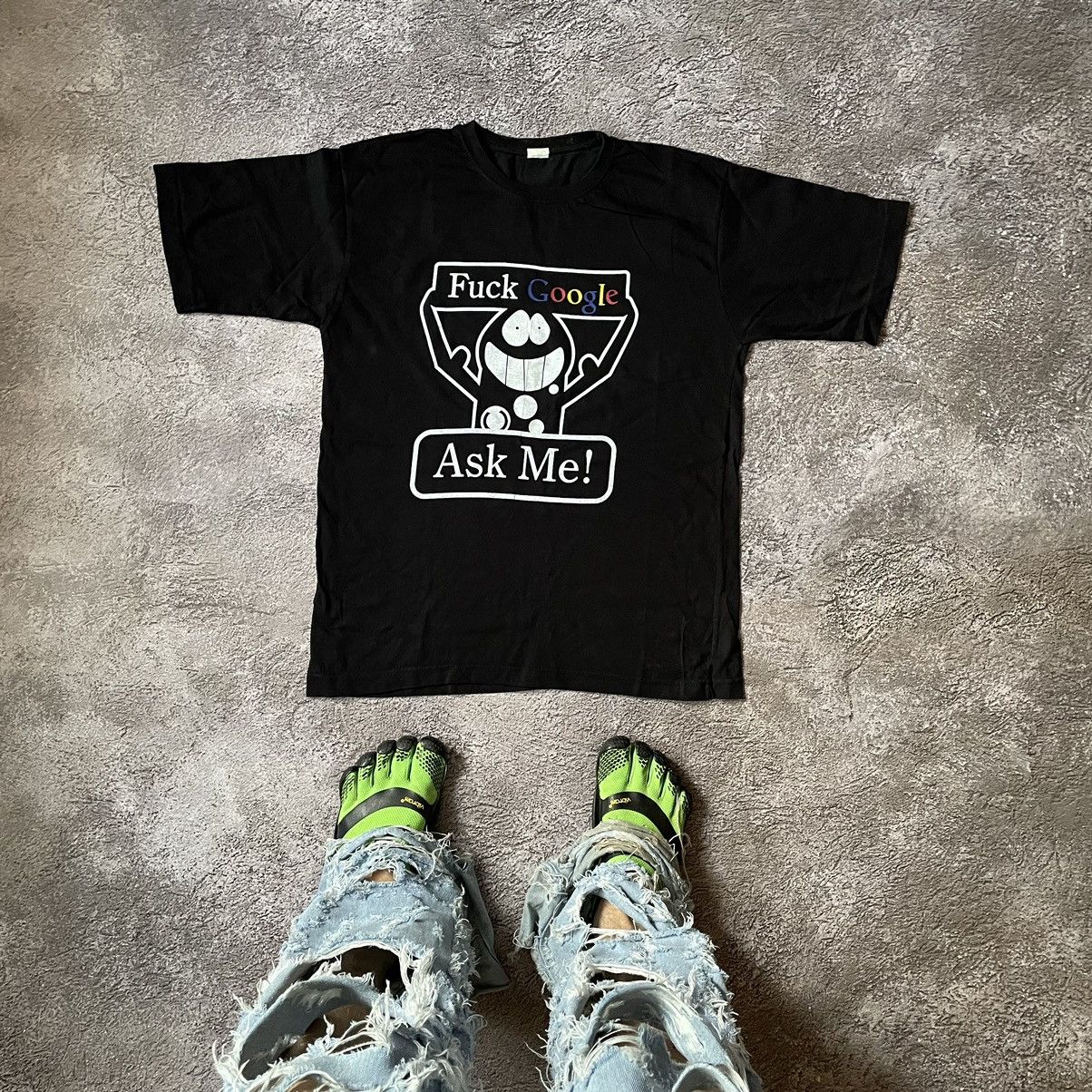 Band Tees Vintage Y2K ADULT “ FUCK GOOGLE ASK ME SLOGAN “ FUNNY TEE Size US M / EU 48-50 / 2 - 1 Thumbnail