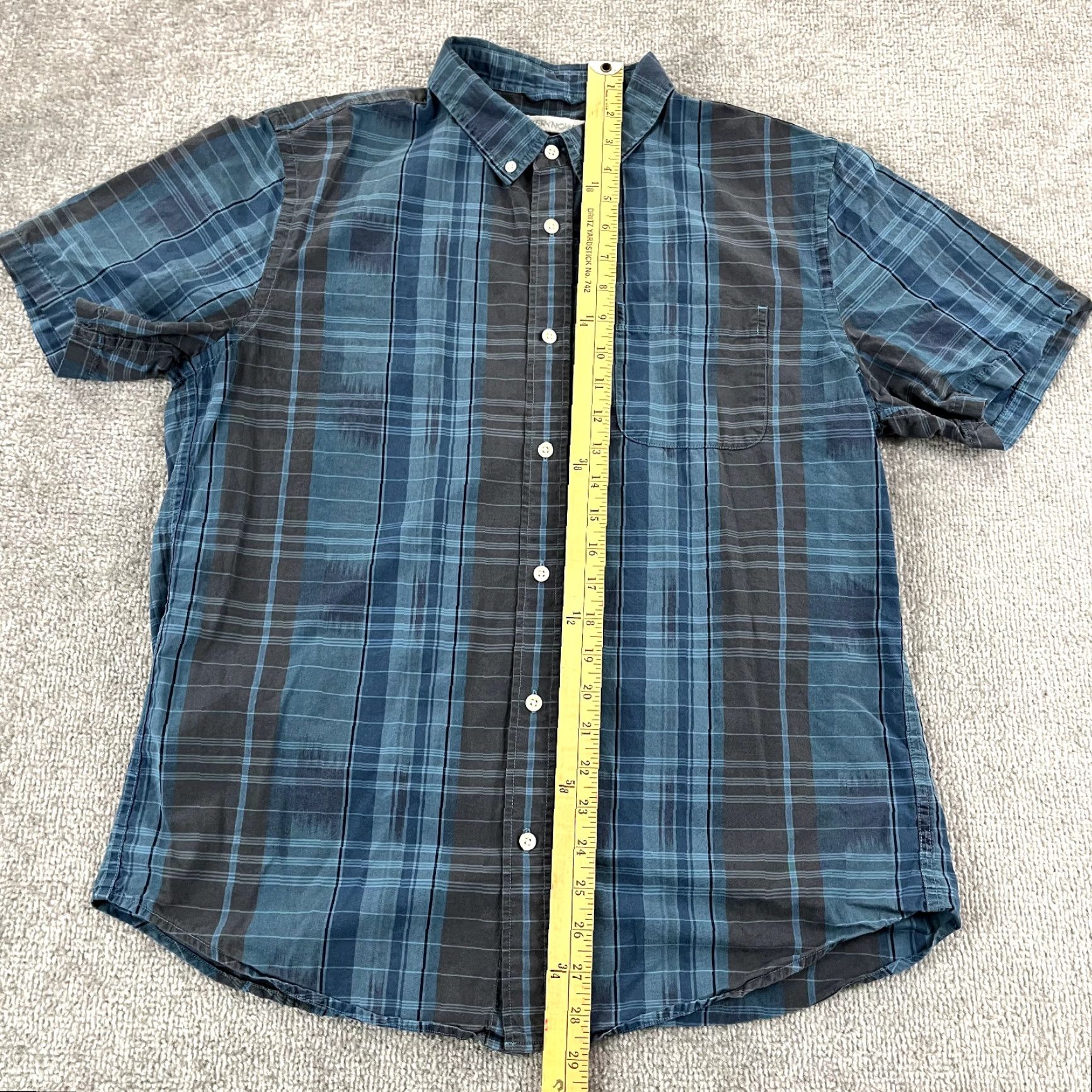 Outerknown OUTERKNOWN Button-Up Shirt Mens Large Blue Indigo Madras Plaid Short Sleeve Casual Workwear Size US L / EU 52-54 / 3 - 4 Thumbnail