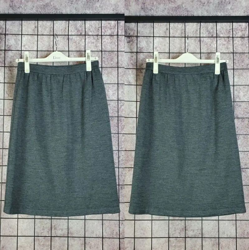 Givenchy Givenchy Gray Wool Midi Skirt for Women 0089 Size 23" - 1 Thumbnail