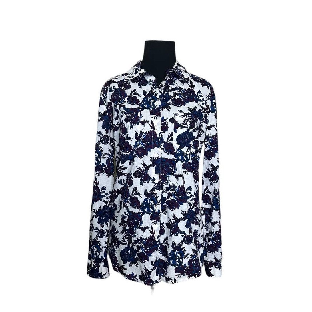 Loft Loft blue floral buttoned long sleeves blouse size small Size S / US 4 / IT 40 - 8 Thumbnail