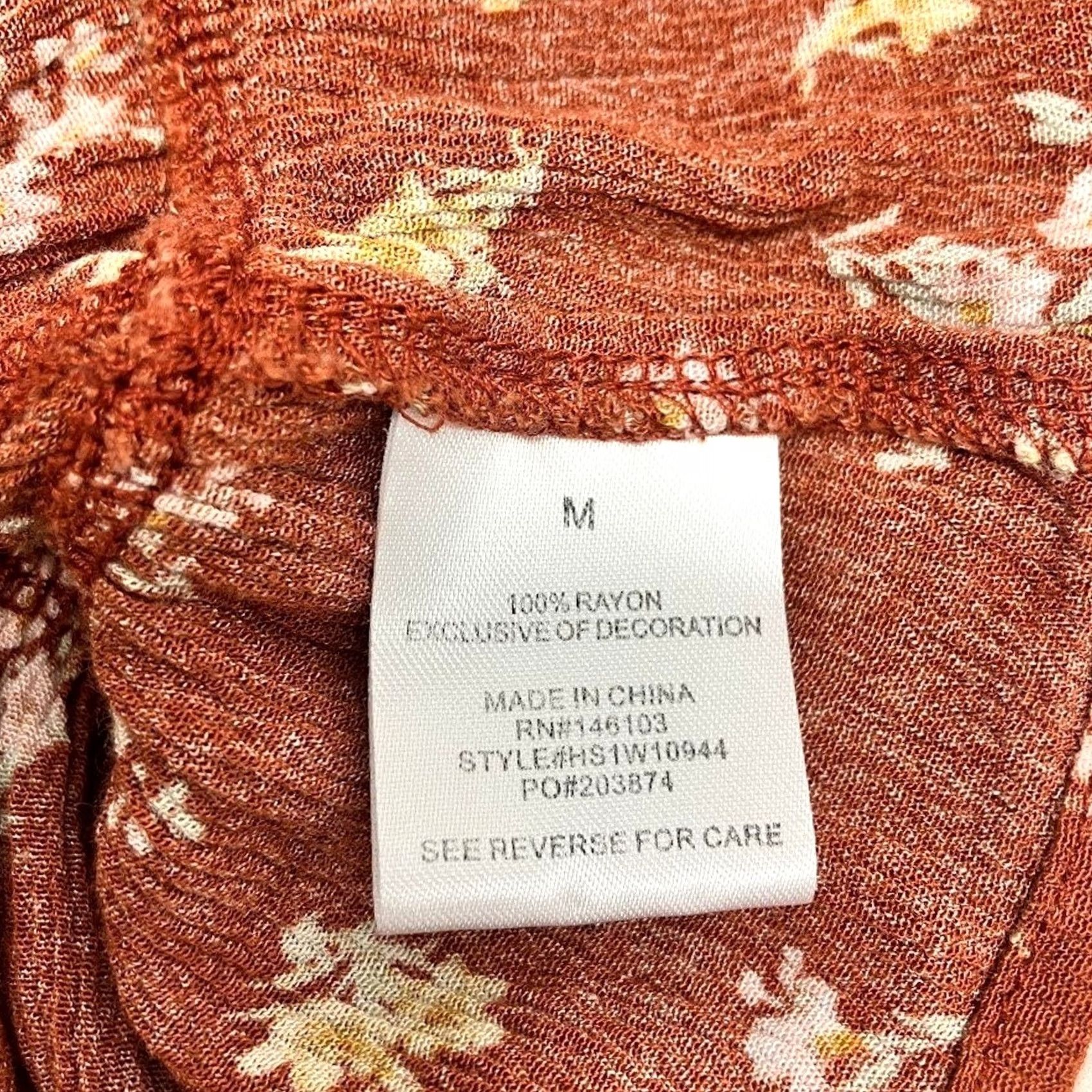 Vintage Hippie Rose Brick Red Halter Top M Crochet Trim Size M / US 6-8 / IT 42-44 - 4 Thumbnail