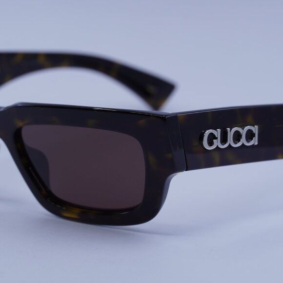 Gucci Gucci GG1838S 002 Sunglasses Dark Havana Cat Eye Frame Size ONE SIZE - 4 Thumbnail