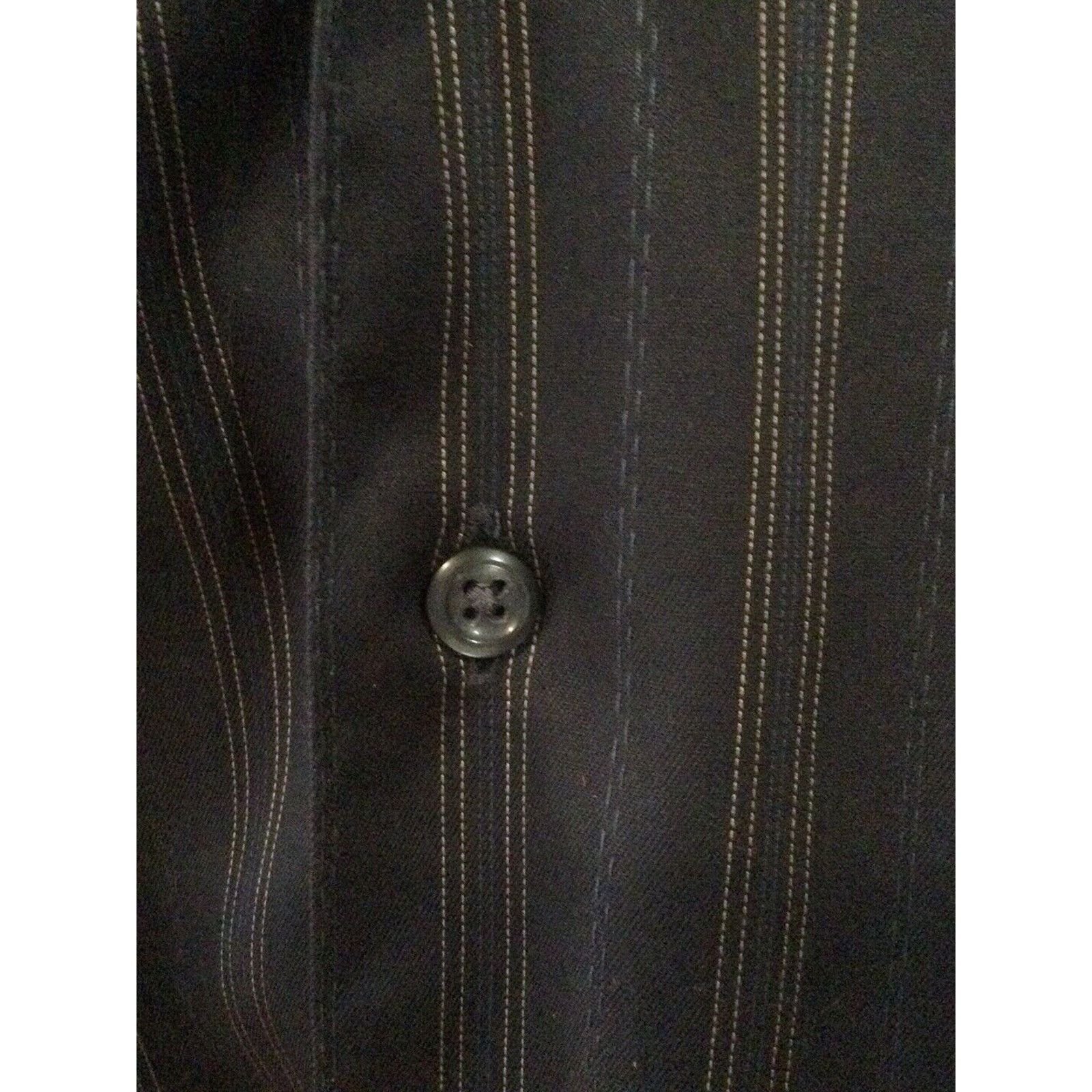 Pronto Uomo Pronto-Uomo Non Iron Black L/S Button Down Dress Shirt Sz L Size US L / EU 52-54 / 3 - 10 Thumbnail
