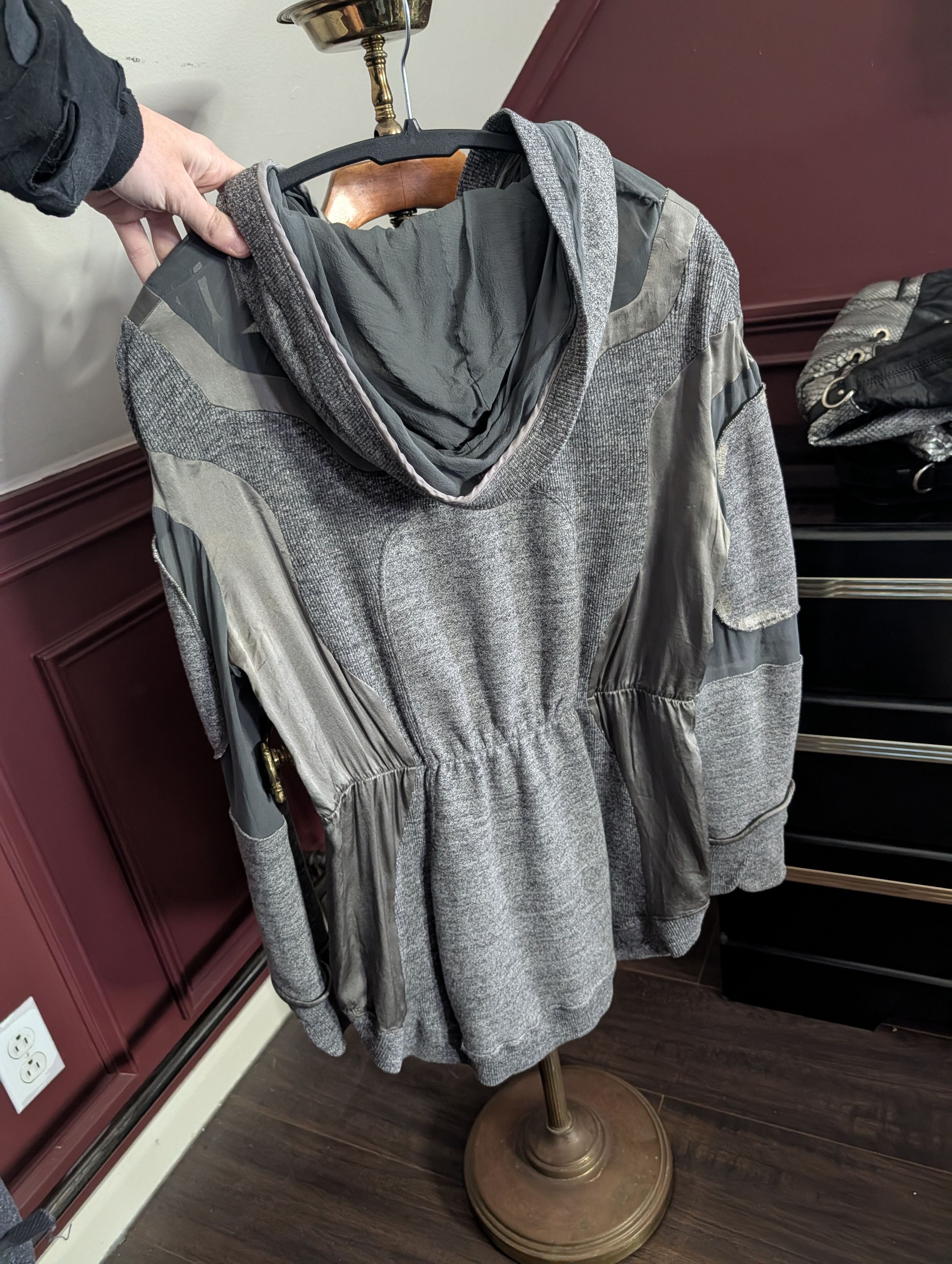 Undercover RARE Vtg silk insert cotton terry cinched waist hoodie Size M / US 6-8 / IT 42-44 - 9 Thumbnail