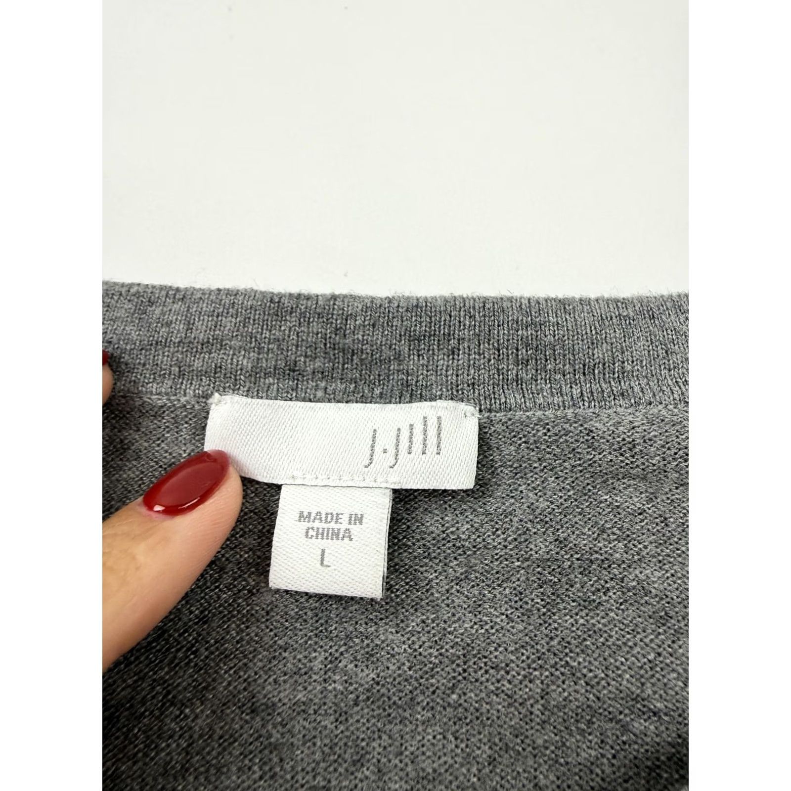 J. Jill J. Jill Cardigan Sweater Womens Large Gray Longline Open Front Pockets Knit Size L / US 10 / IT 46 - 2 Thumbnail
