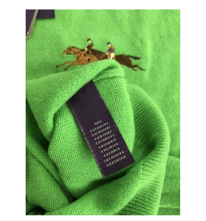 Ralph Lauren Purple Label RLPL 🇮🇹 Kelly green dual ponies cashmere crew XL NEW Size US XL / EU 56 / 4 - 9 Thumbnail