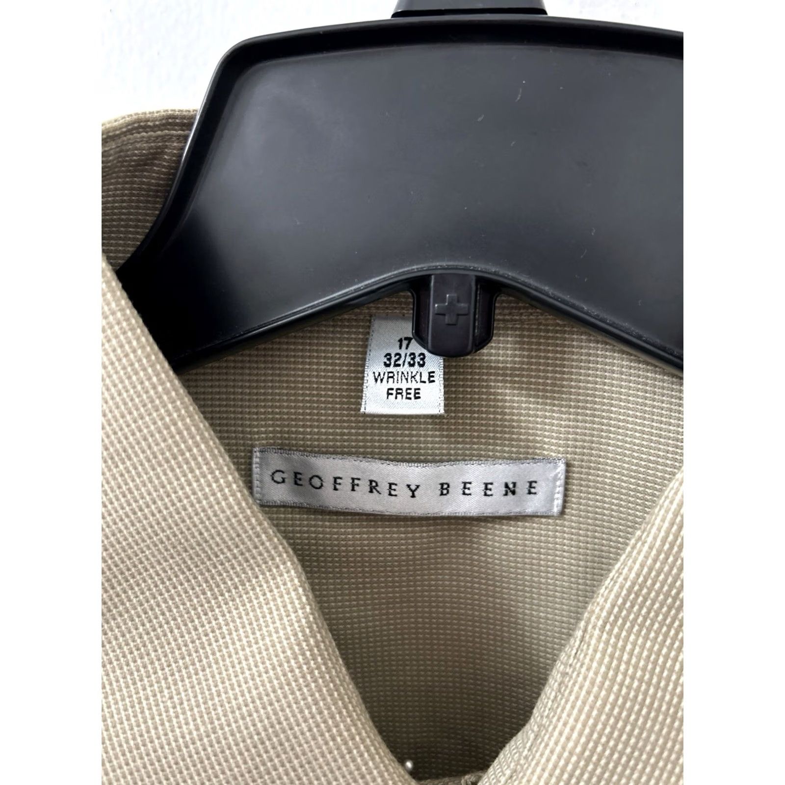 Geoffrey Beene Geoffrey Beene Dress Shirt Mens 17 32/33 Brown Button Up Wrinkle Free L/S Size 46R - 6 Thumbnail
