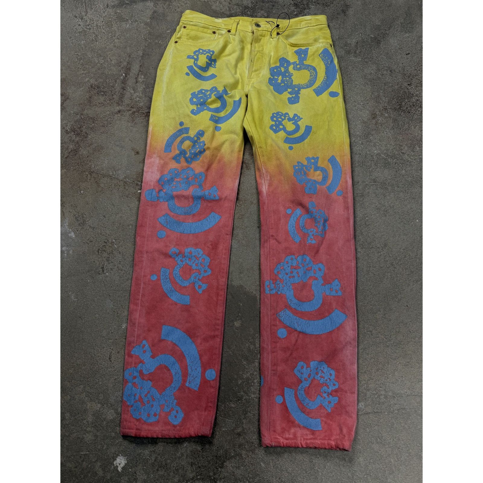 DENIM TEARS Denim Tears BSTROY Jeans Yellow Pink Used 31 Size US 31 - 1 Thumbnail