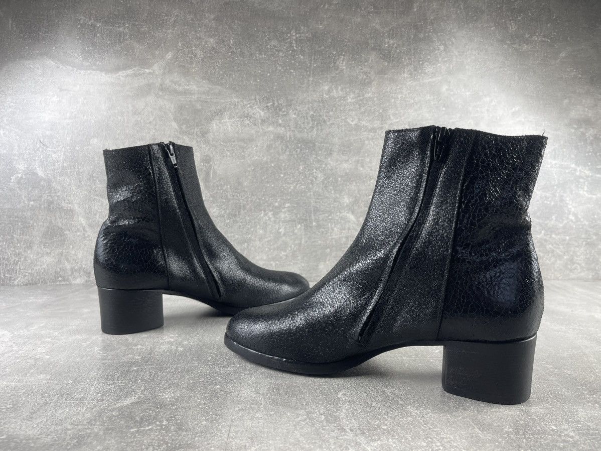 MoMA MOMA Textured Leather Ankle Boots Black Block Heel Size US 11 / IT 41 - 5 Thumbnail
