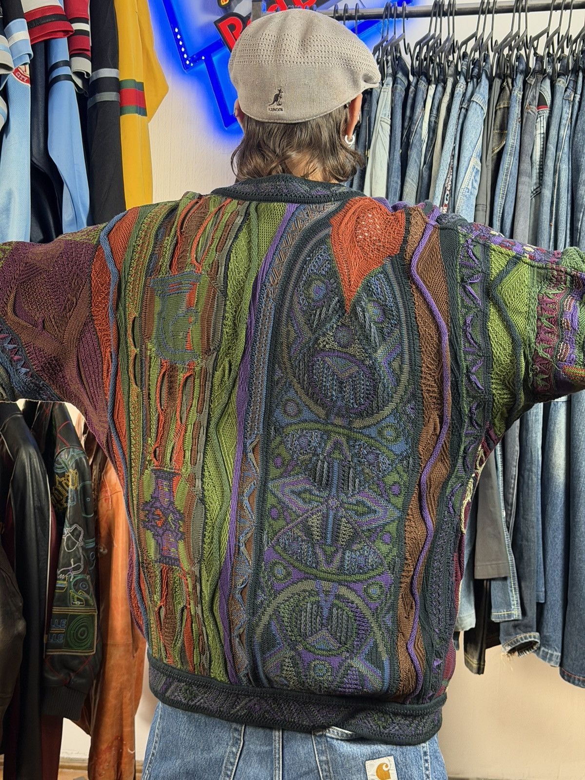 Coogi Vintage Coogi Cardigan Super Rare Psychedelic Knit Pattern Size US L / EU 52-54 / 3 - 4 Thumbnail