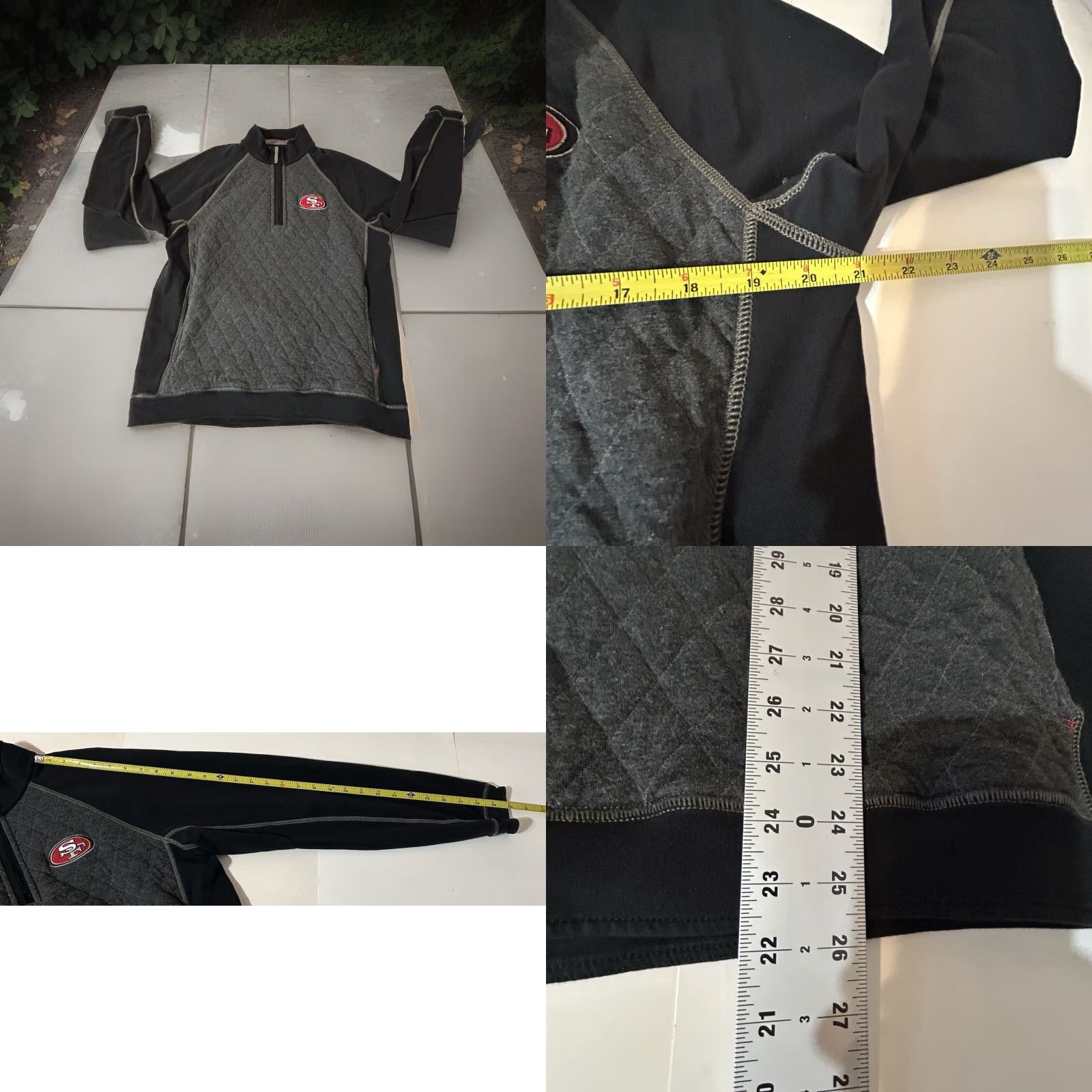 Tommy Bahama VINTAGE San Francisco 49ers Tommy Bahama 3/4 Zip Pullover Men Medium Gray Black 2016 Size US M / EU 48-50 / 2 - 11 Thumbnail