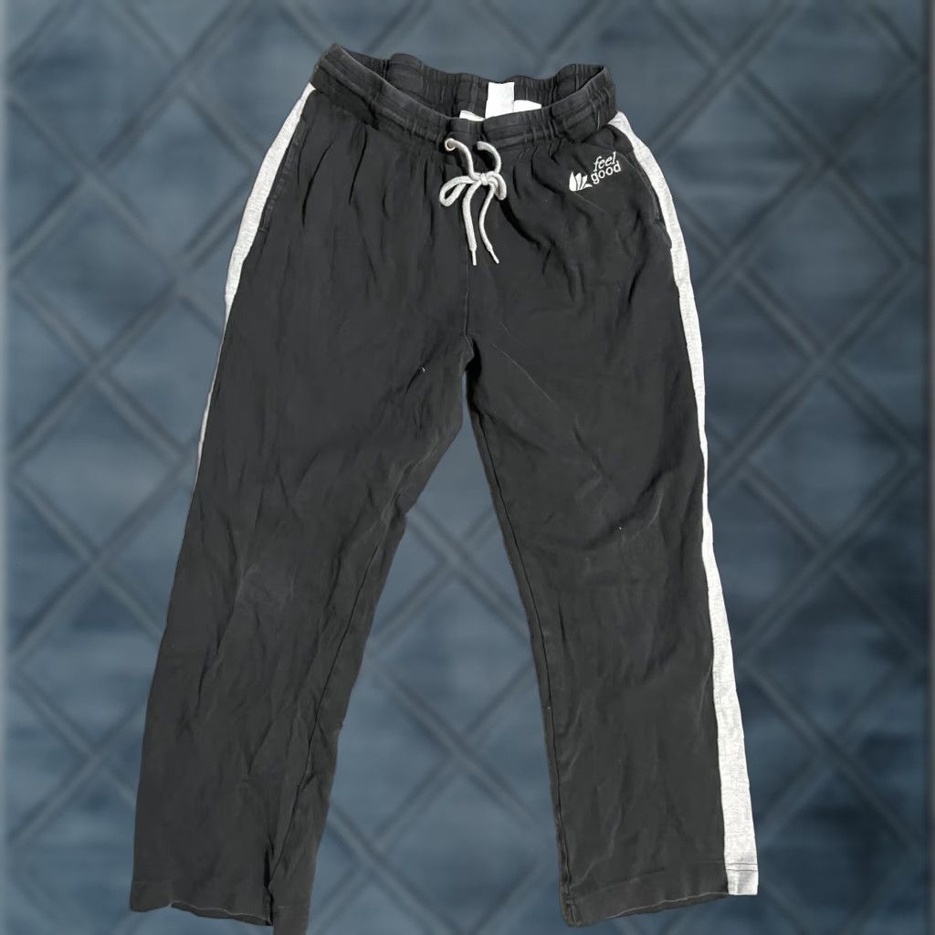 Vintage Feel Good Sweatpants Women L Black Distressed Activewear Size Large Super Soft Modern Fit Size 36" / US 14 / IT 50 - 1 Thumbnail