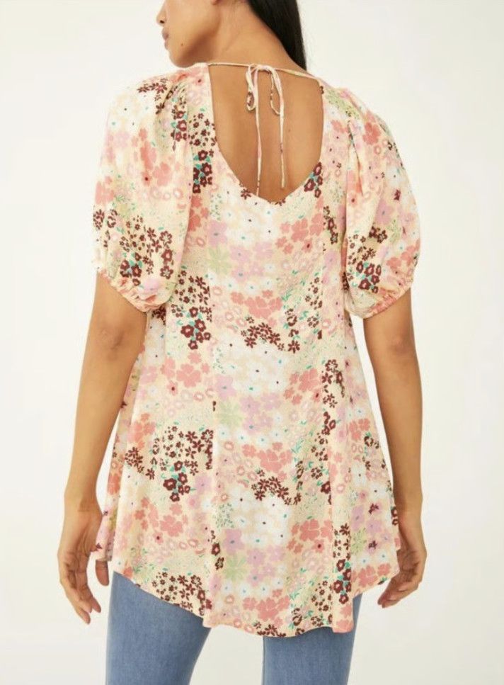 Free People Free People Floral Callie Tunic Button Top ( L ) Size L / US 10 / IT 46 - 3 Thumbnail