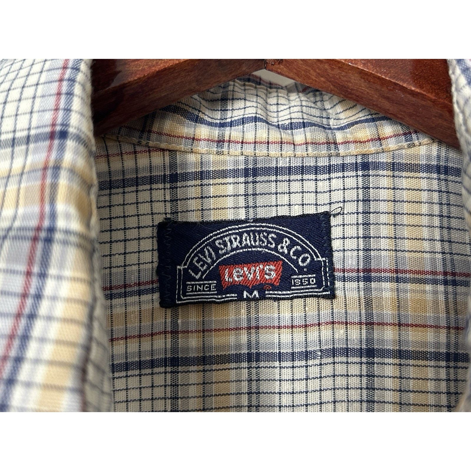 Levi's VTG Levis Mens M Plaid Button Up Long Sleeve Shirt White Tab Size US M / EU 48-50 / 2 - 4 Thumbnail