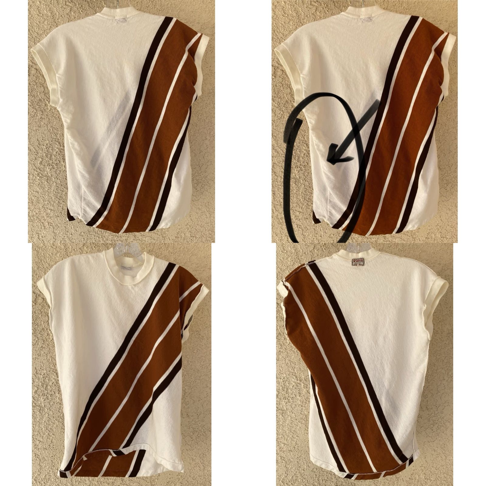 McGregor VINTAGE McGregor T-Shirt Diagonal Stripe Sleeveless Crew Neck Mens L Made In USA 1960s Retro Sports Size US L / EU 52-54 / 3 - 11 Thumbnail