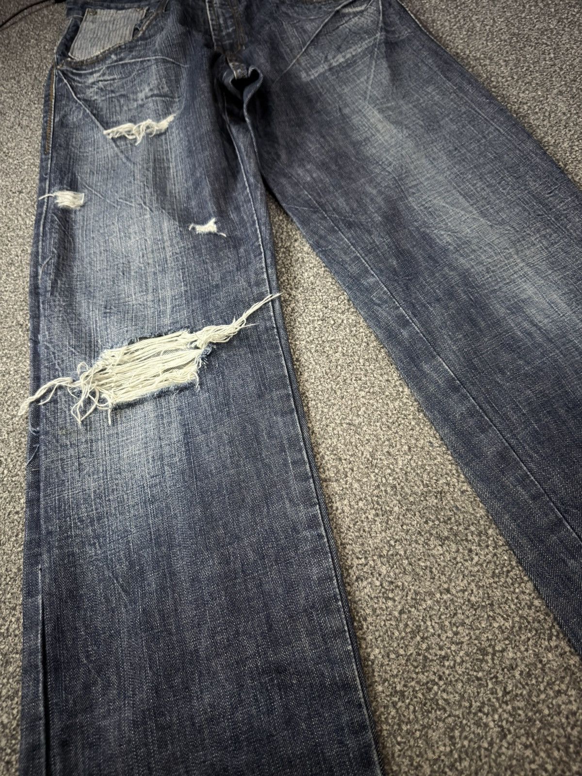 Fashion Victim Archive Japanese Denim Thinun Distressed Grunge Y2K Jeans Size US 30 / EU 46 - 6 Thumbnail
