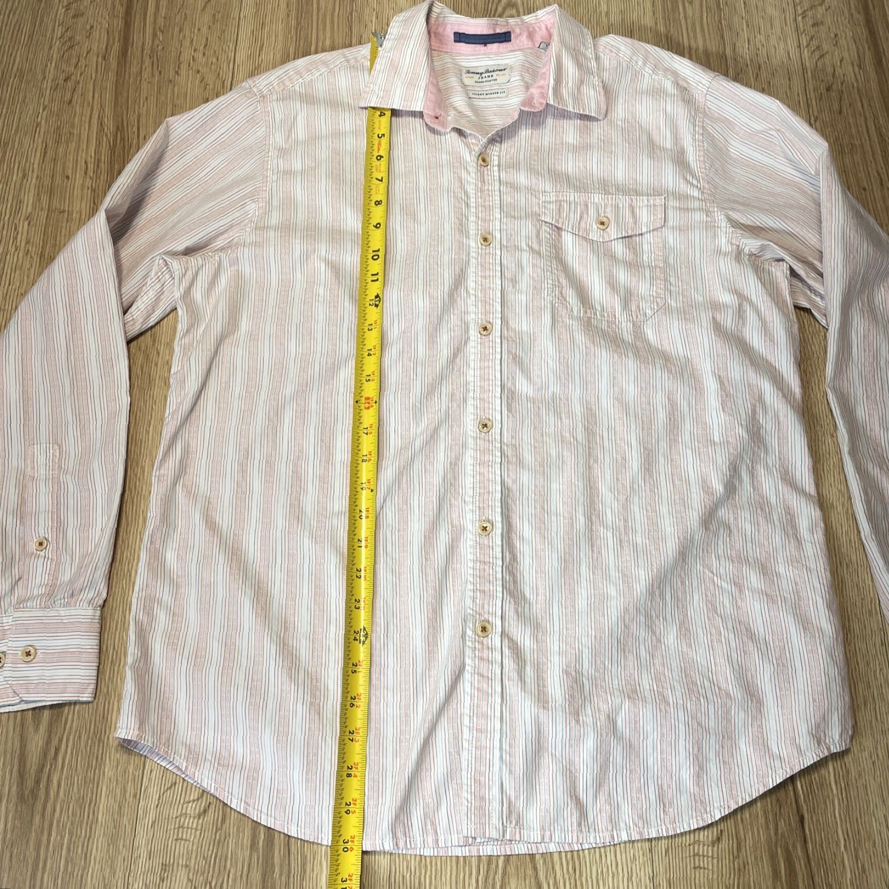 Tommy Bahama VINTAGE Tommy Bahama Men’s Button-Up Shirt Long Sleeve Size Large White Pink Striped Size US L / EU 52-54 / 3 - 4 Thumbnail
